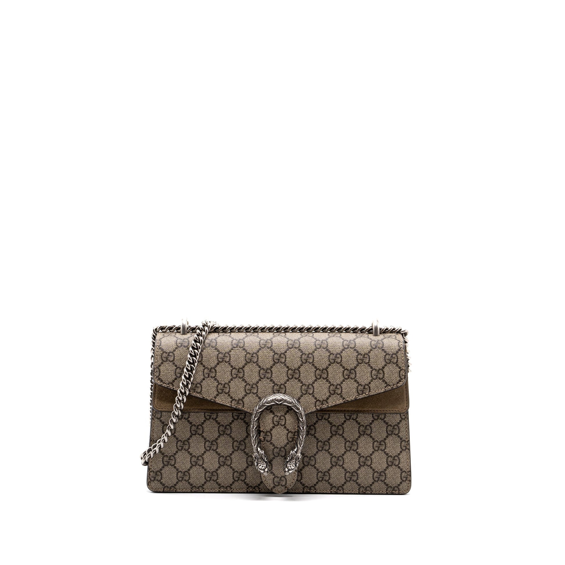 Gucci Dionysus Small Supreme Taupe Shw Handbag Canvas Suede Travel Bag