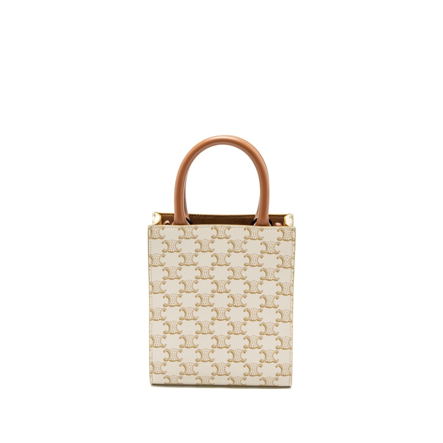 Celine Vertical Caban Triomphe Calfskin Handbag Canvas Mini Travel Bag