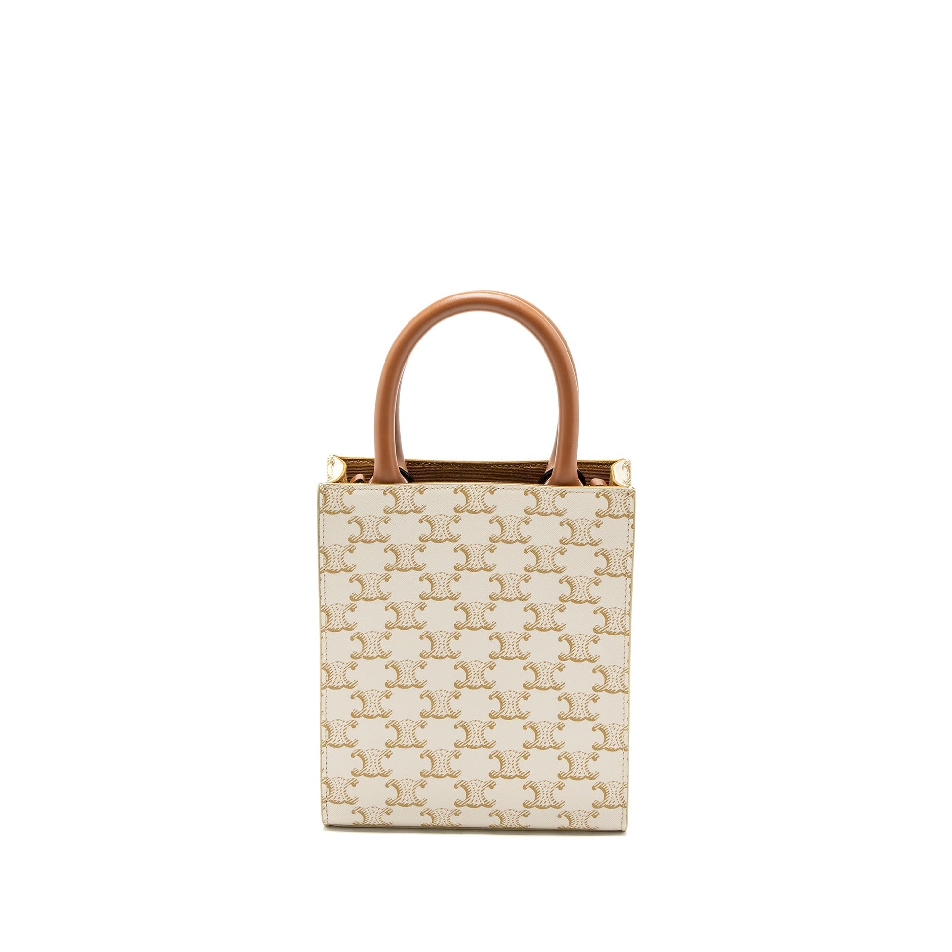 Celine Vertical Caban Triomphe Calfskin Handbag Canvas Mini Travel Bag