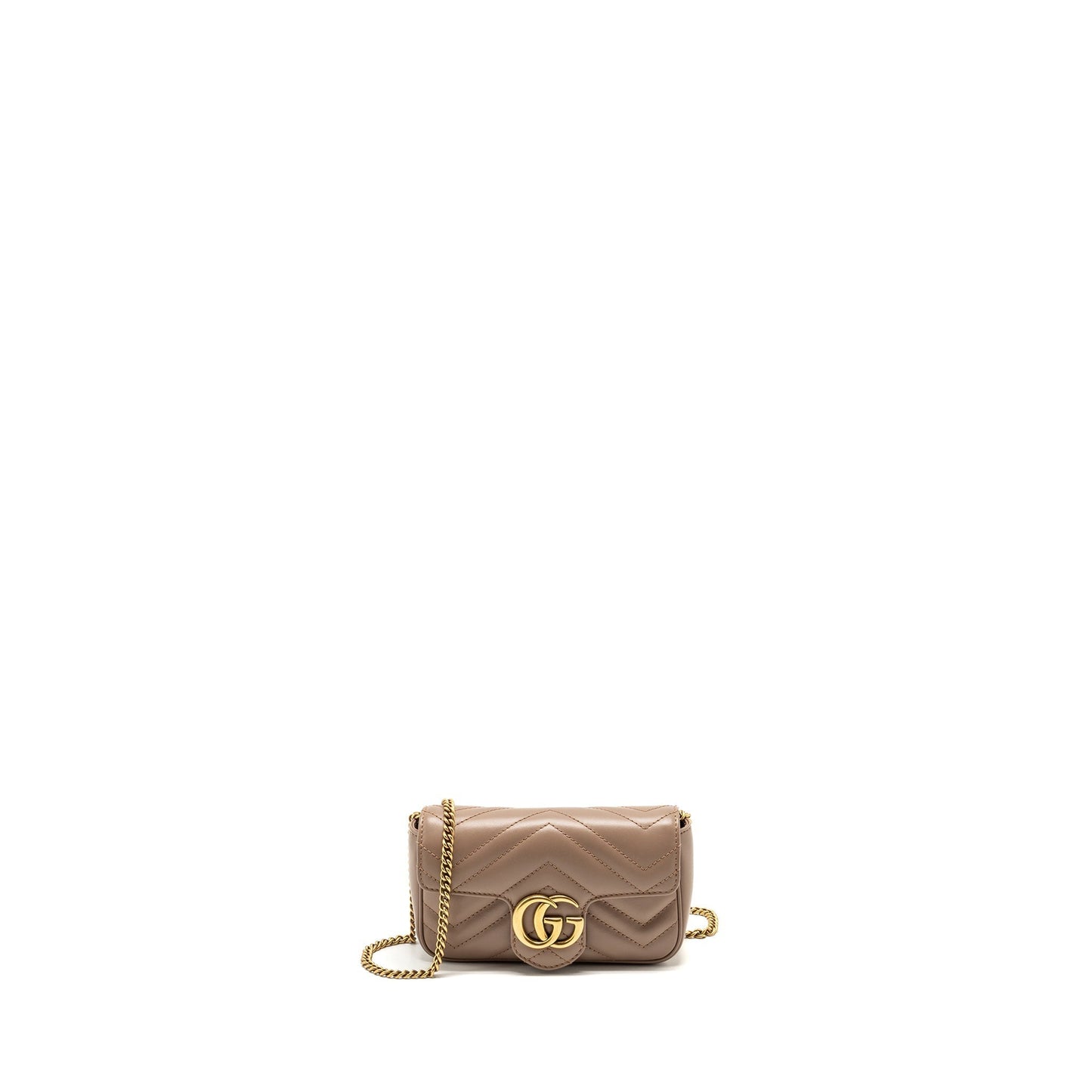 Gucci Marmont Super Bag Calfskin Beige Mini Travel Bag