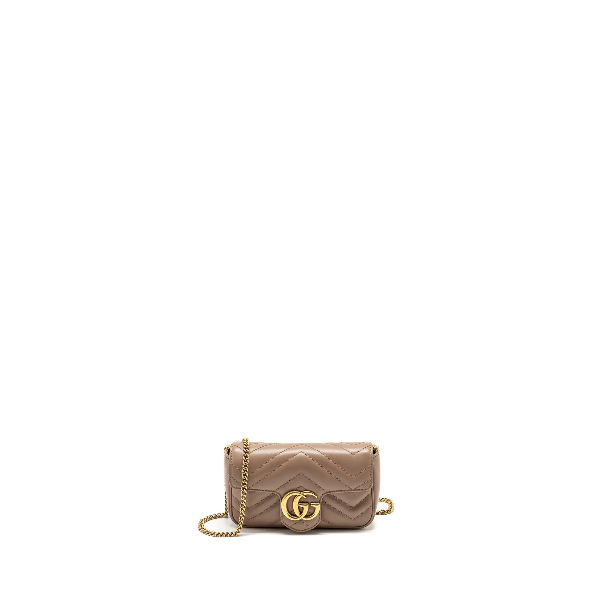 Gucci Marmont Super Bag Calfskin Beige Mini Travel Bag