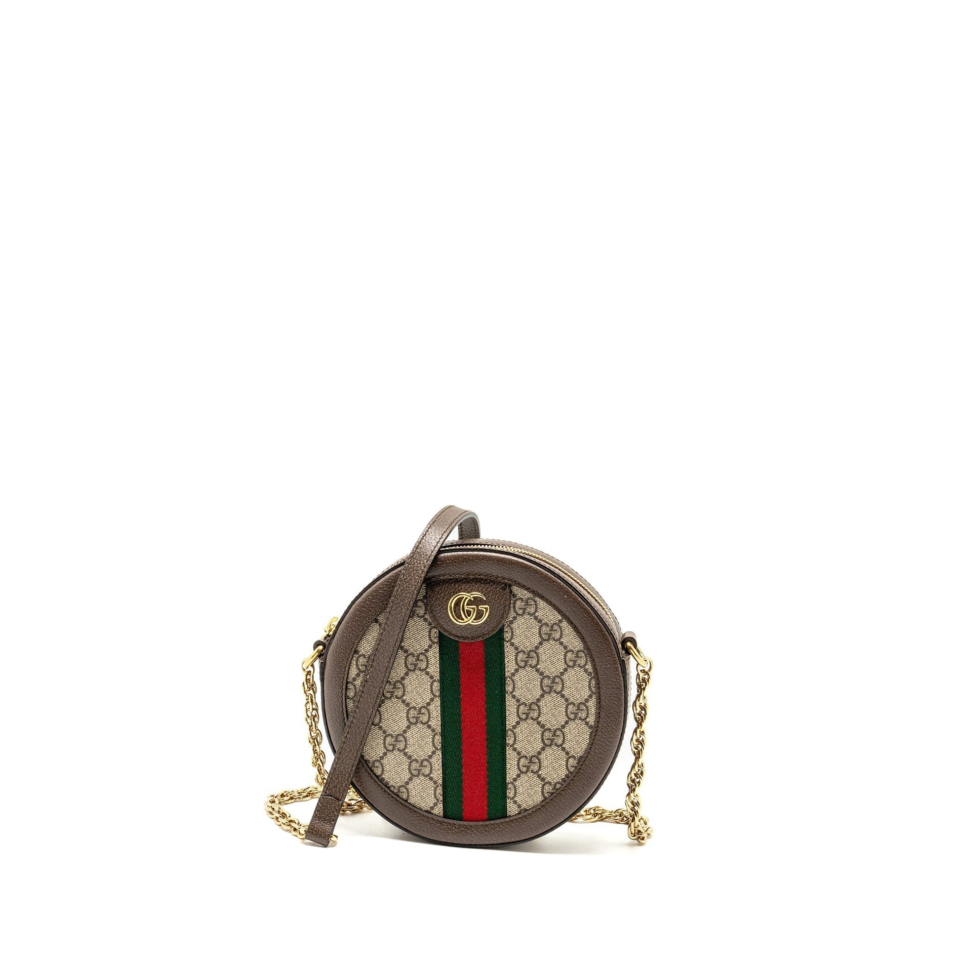 Gucci Ophidia Round Shoulder Crossbody Bag Supreme Canvas