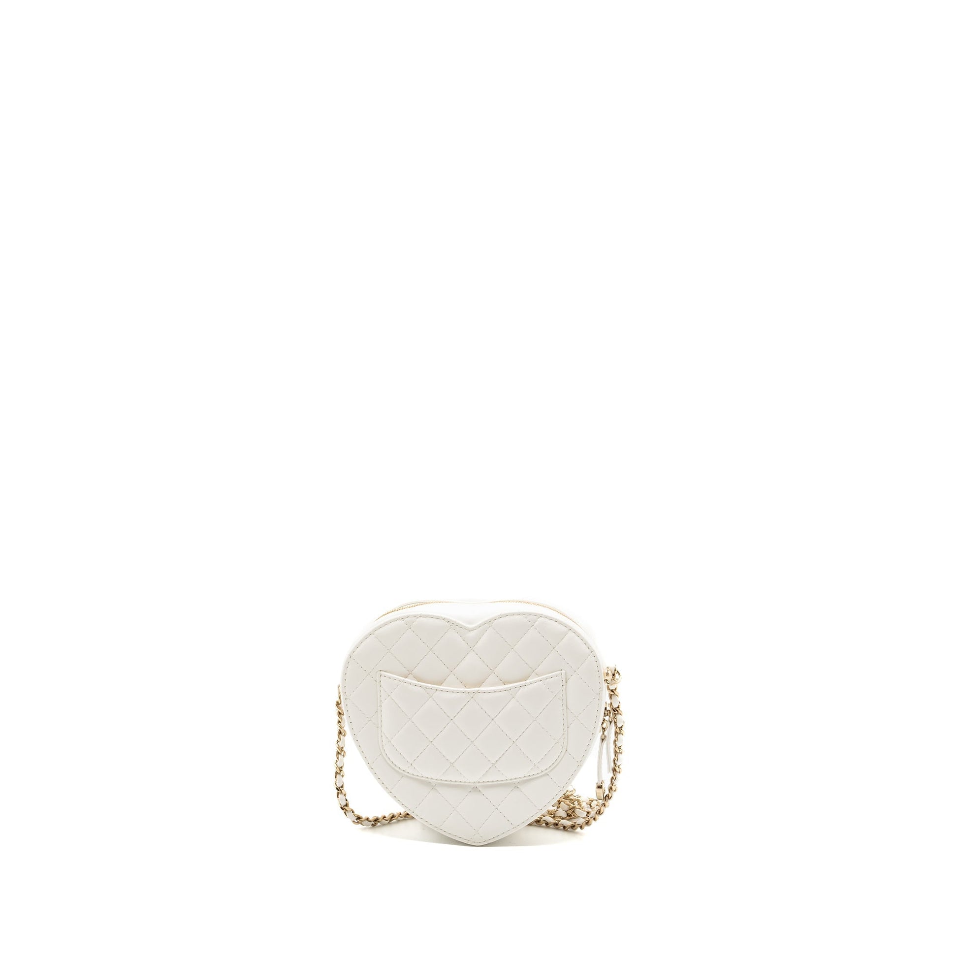 Chanel 22S heart lambskin LGHW microchip White Handbag Microchip 4