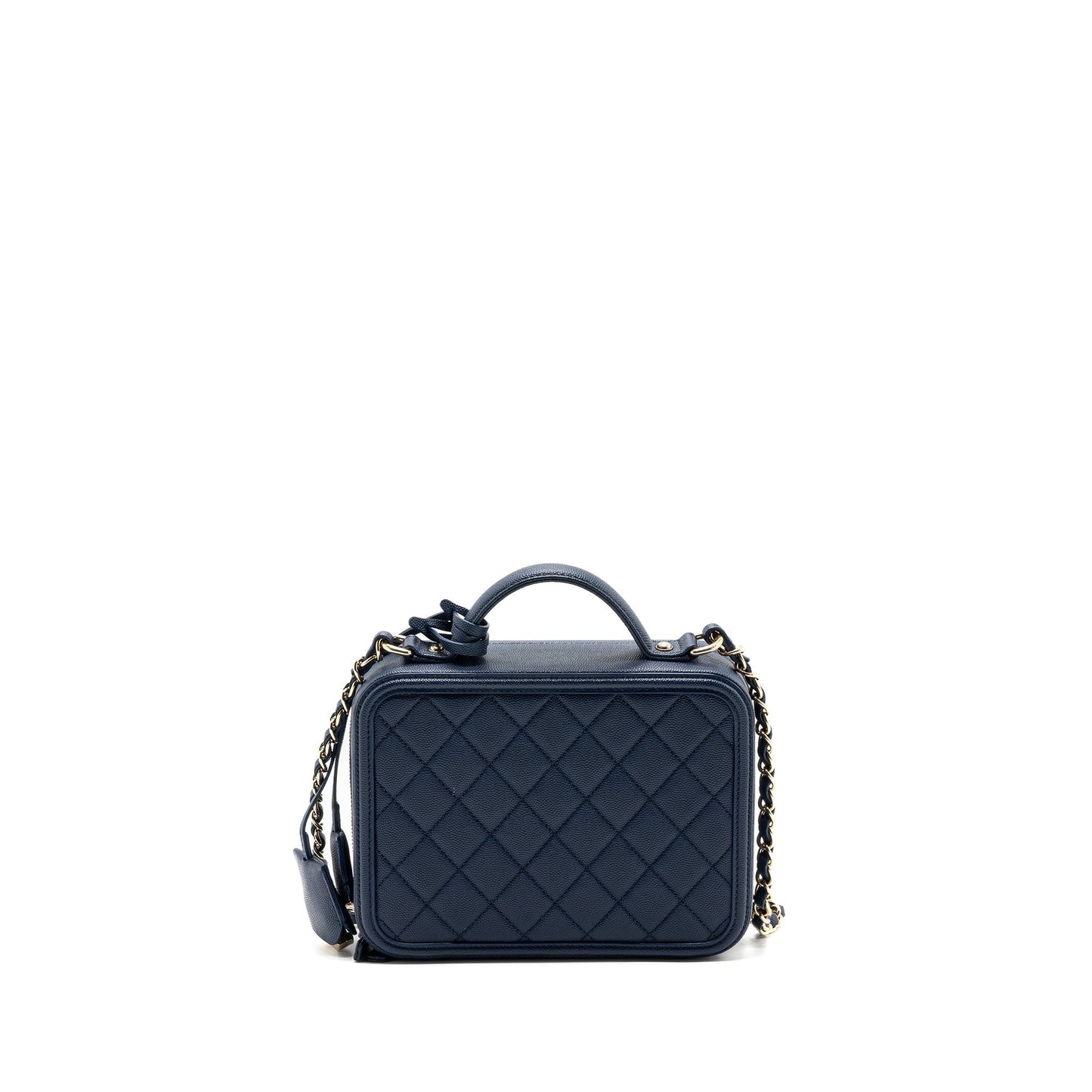 Chanel Filigree camera caviar dark LGHW Blue Crossbody Bag