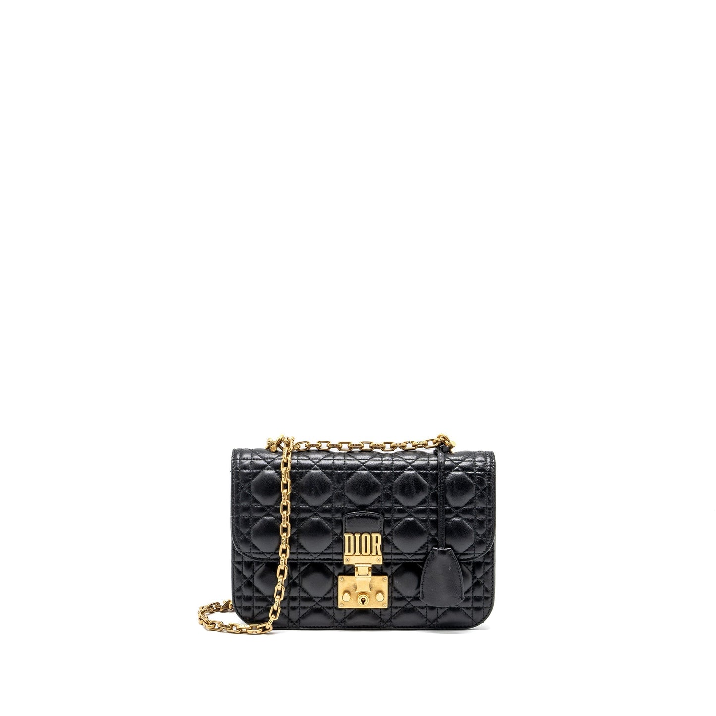 Dior Addict Purse Lambskin Handbag Black Flap Travel Bag