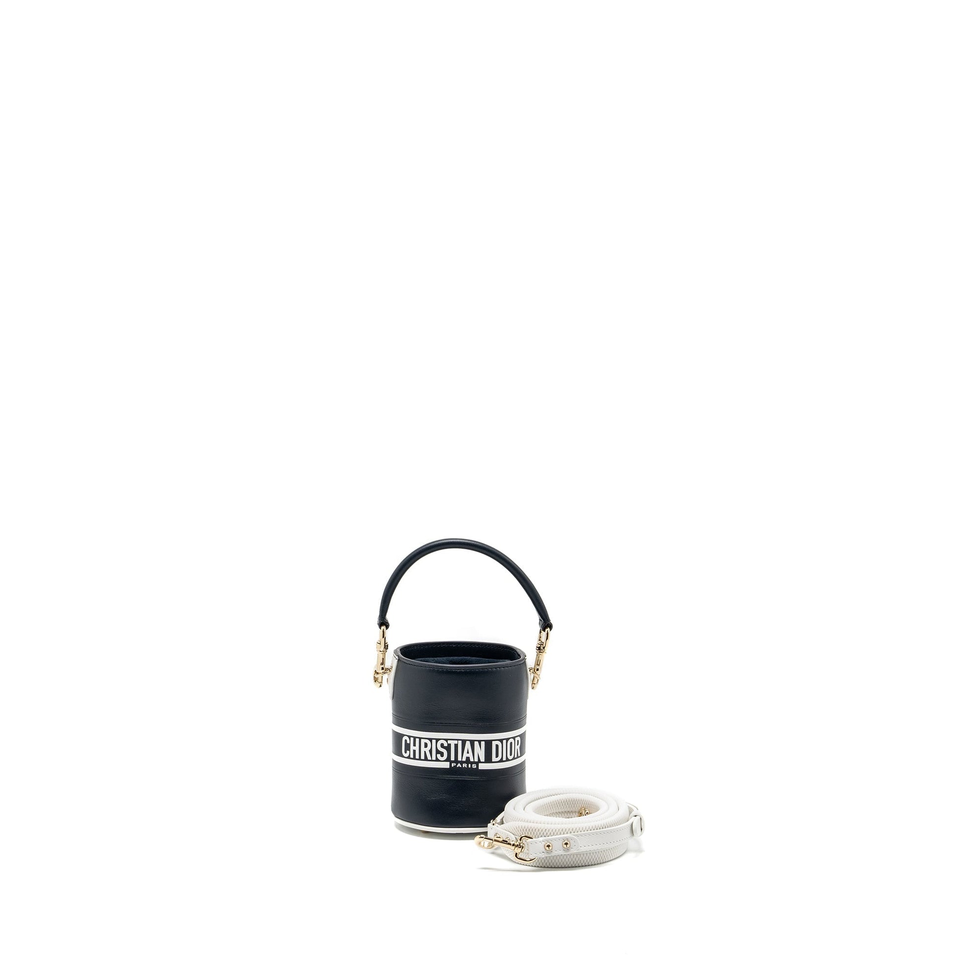 Dior Micro Vibe Purse Calfskin Handbag White Blue Bucket Bag