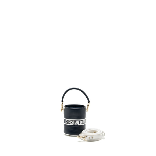 Dior Micro Vibe Purse Calfskin Handbag White Blue Bucket Bag