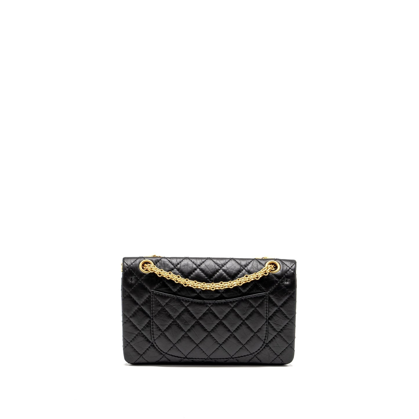 Chanel 2.55 Reissue Double Flap Aged Calfskin Black Small Shoulder Bag Ghw Microchip