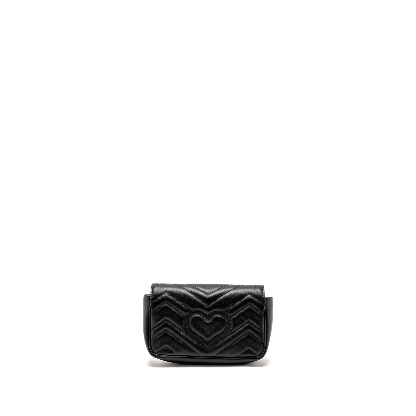 Gucci Super Marmont Calfskin Handbag Black Mini Travel Bag Black Ghw