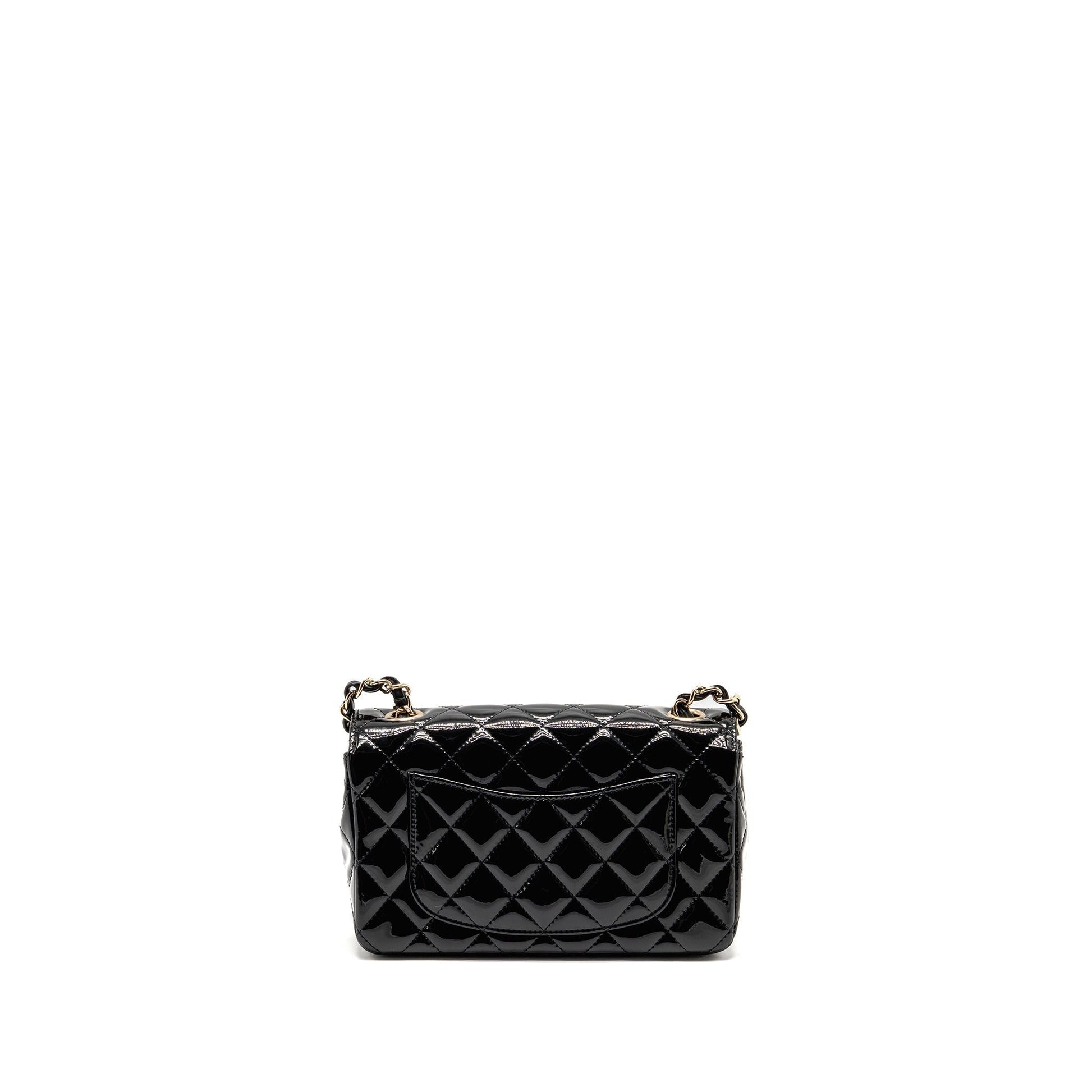 Chanel rectangular flap patent LGHW Black Leather Shoulder Bag