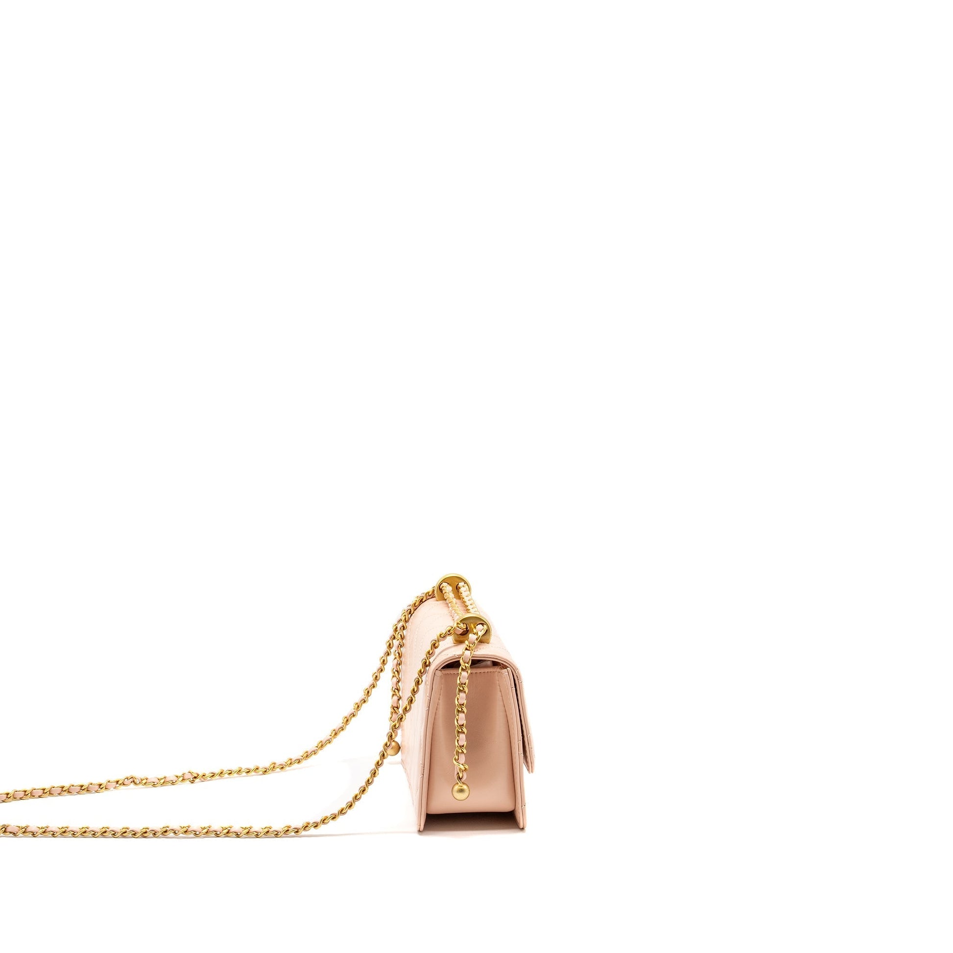 Chanel Crush Flap Calfskin Light GHW microchip Pink Gold Shoulder Bag