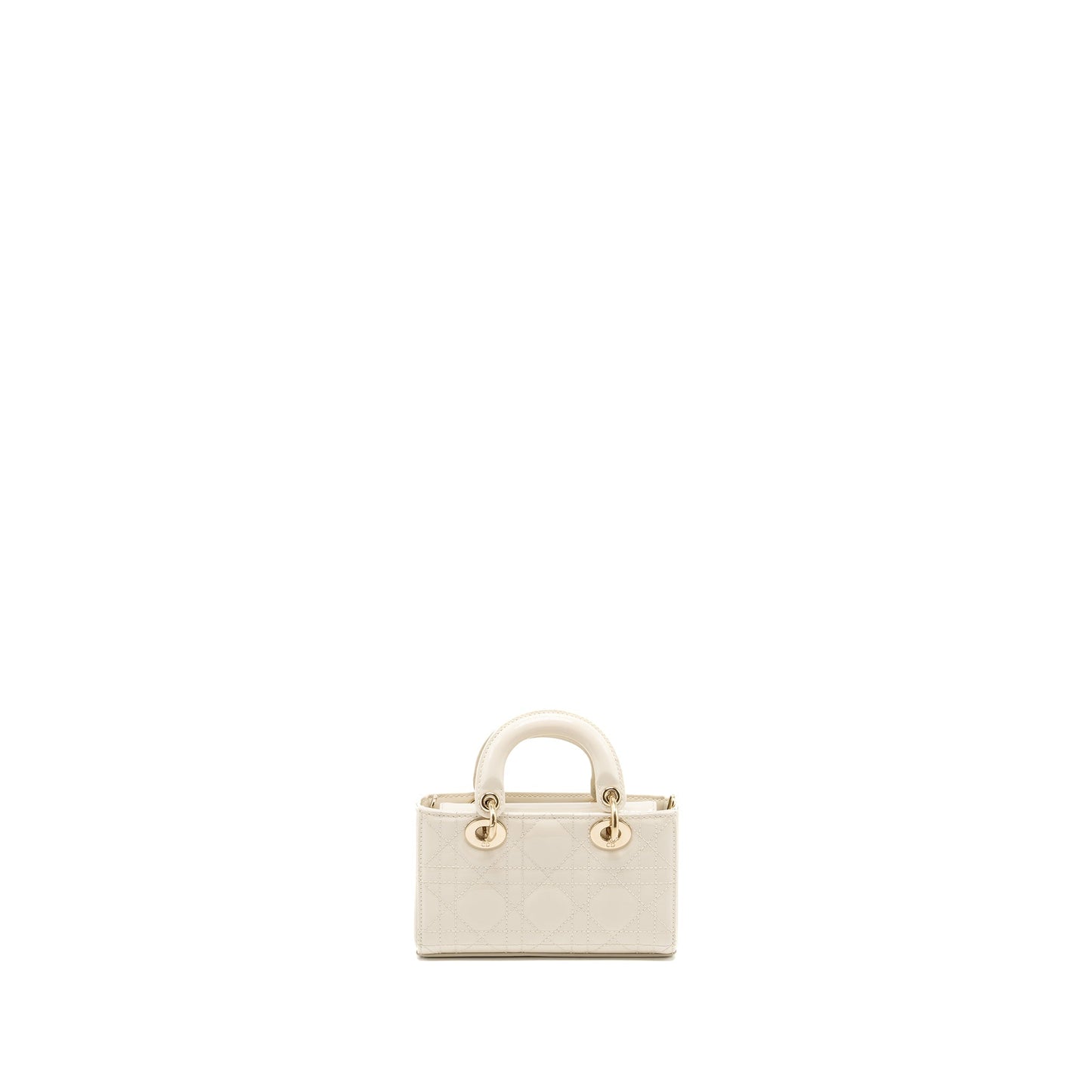Dior Lady D Joy Micro Purse Patent Creamy White Travel Bag