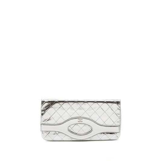 Chanel 31 Goatskin Silver Clutch Bag