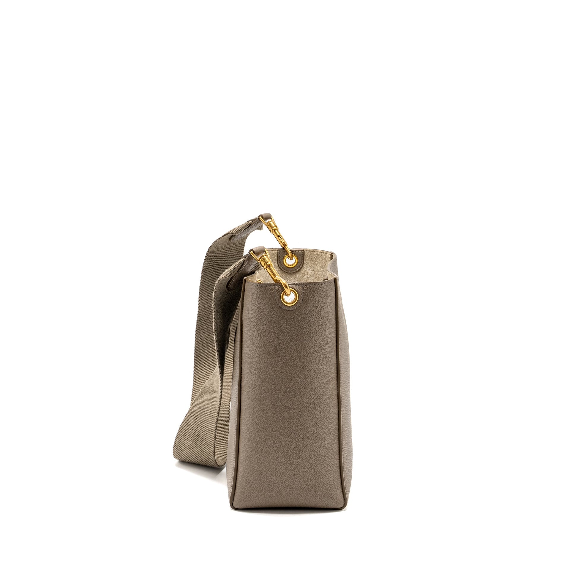 Celine Sangle Purse Calfskin Grey Handbag Bucket Bucket Bag