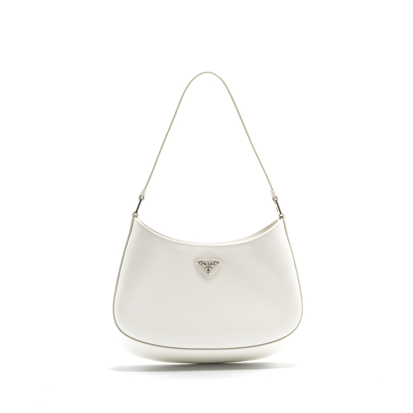 Prada Cleo Purse Brushed Handbag Leather White Travel Bag