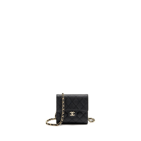 Chanel 23p caviar LGHW microchip Black Clutch Bag