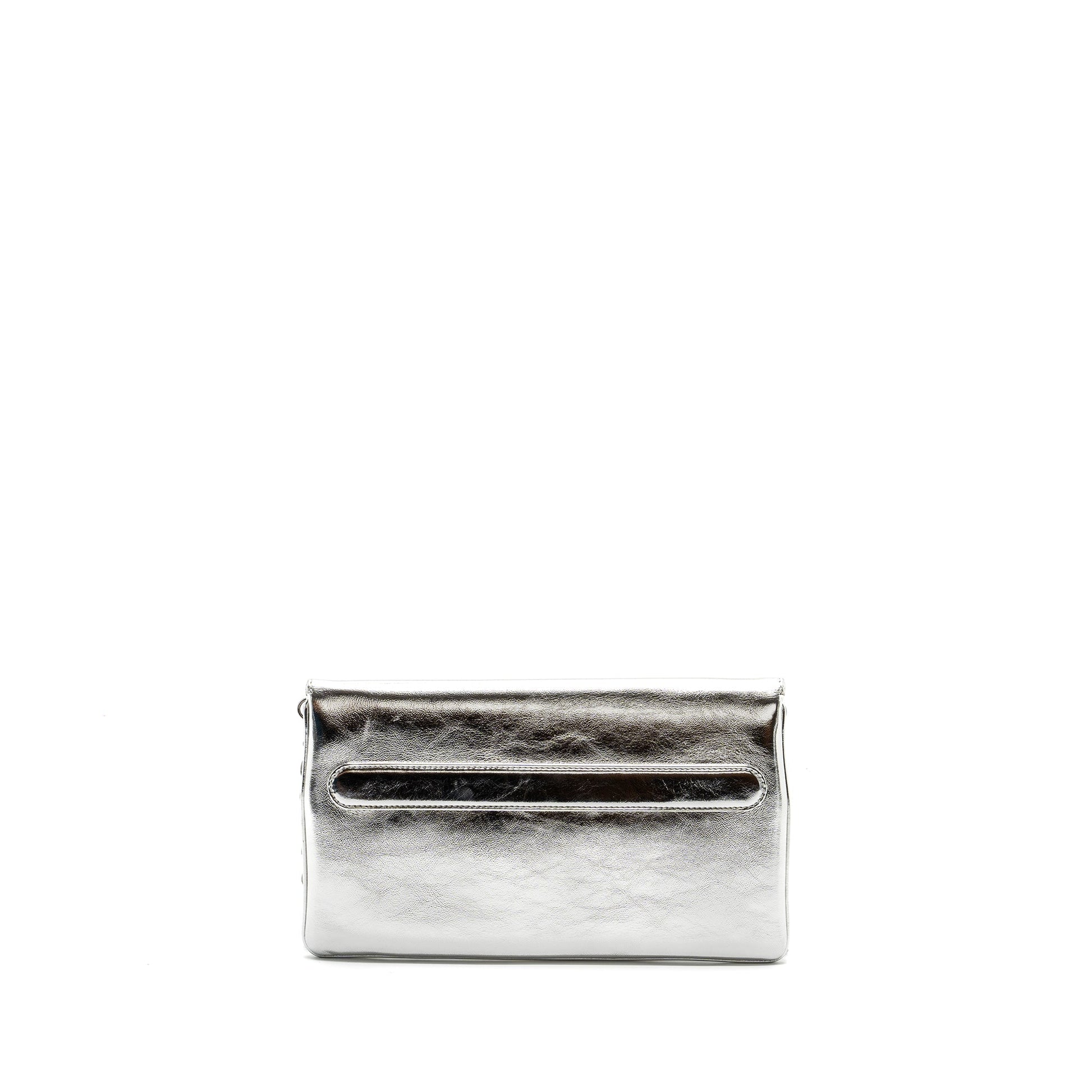 Dior double Clutch With Chains Calfskin Argent Hardware Black Clutch Bag