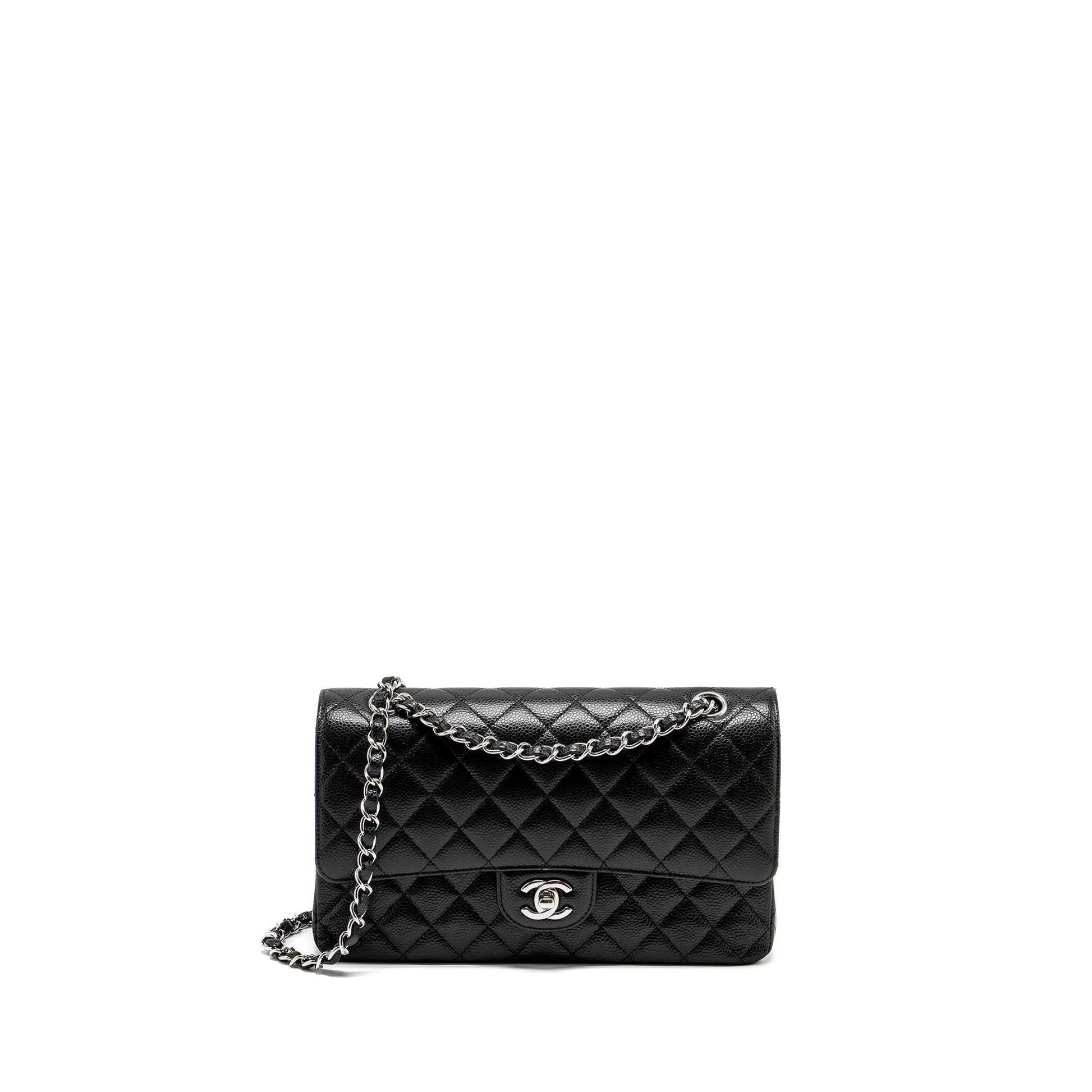 Chanel Classic Double Flap Caviar SHW Microchip Black Shoulder Bag Microchip 3