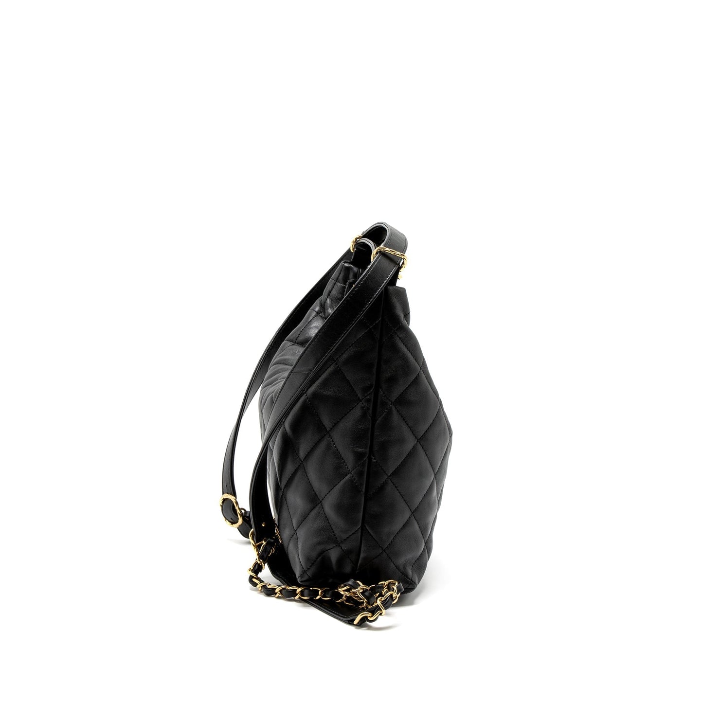 Chanel 22B Hobo Lambskin Brushed GHW Microchip Black Shoulder Bag