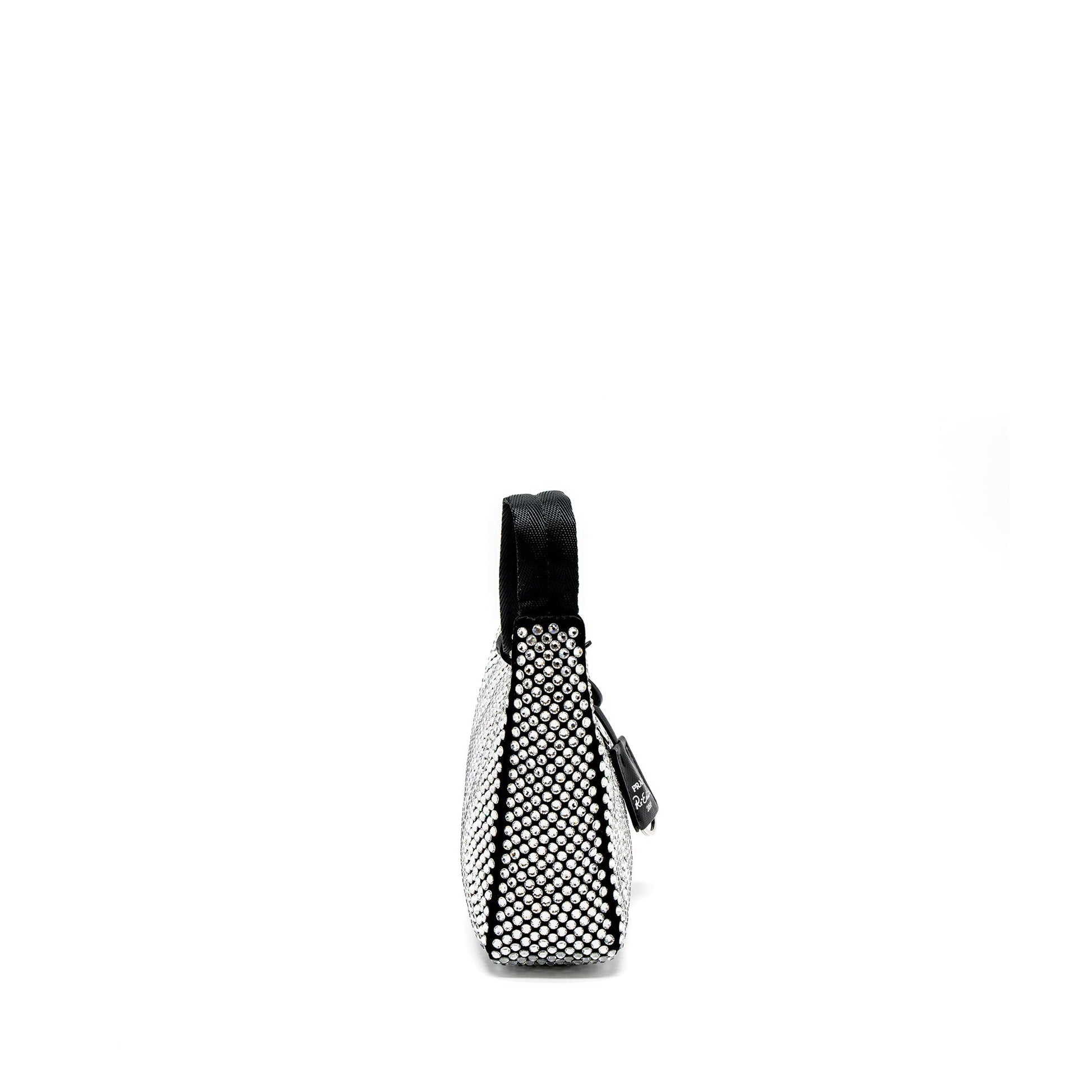 Prada Re Edition Purse Crystal Handbag Satin Black Travel Bag