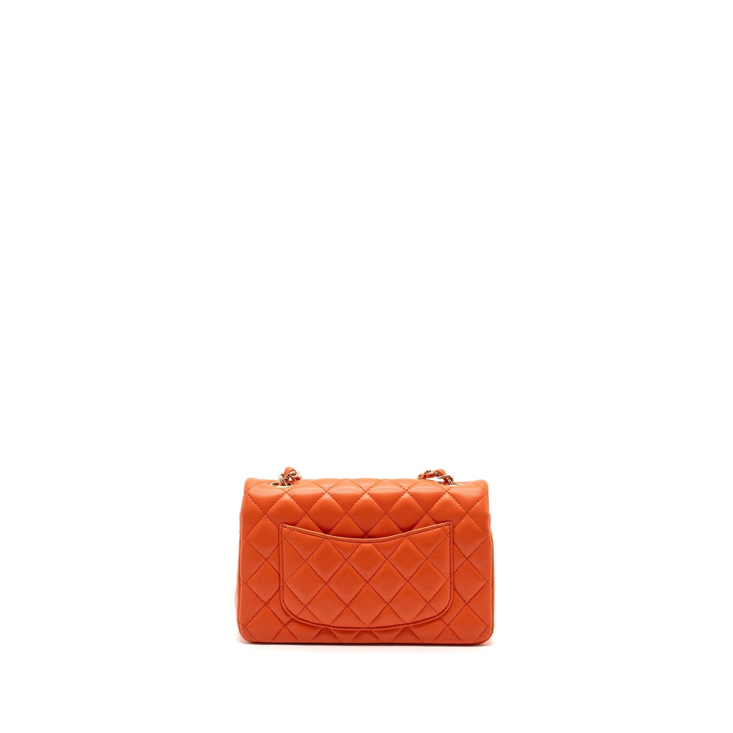 Chanel Rectangular Flap Lambskin SHW Pink Orange Shoulder Bag