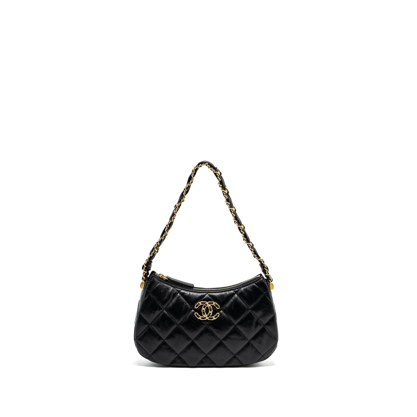 Chanel 23k 19 Hobo Calfskin GHW microchip Black Shoulder Bag