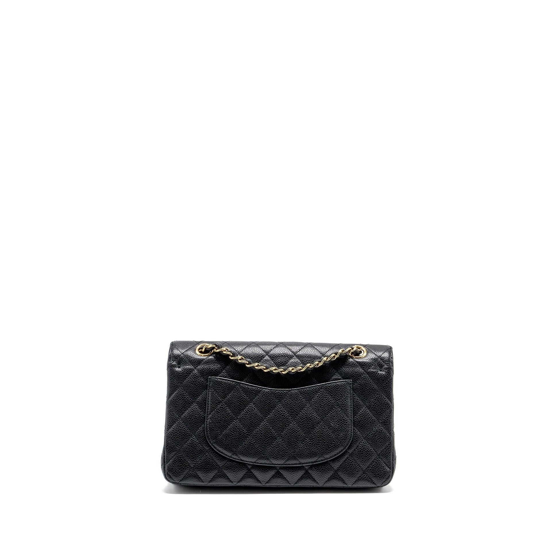 Chanel classic double flap caviar GHW Black Shoulder Bag Ghw 22