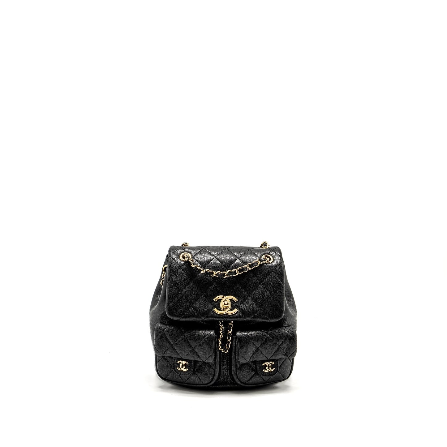 Chanel Triple Pack Backpack Caviar LGHW microchip Black