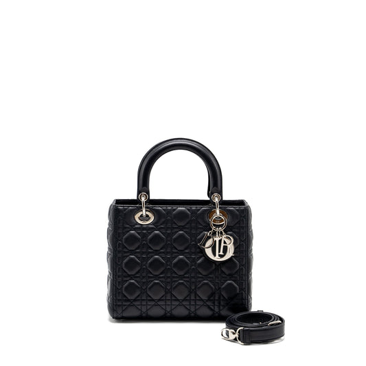 Dior Lady Lambskin Dark Handbag Blue Medium Travel Bag