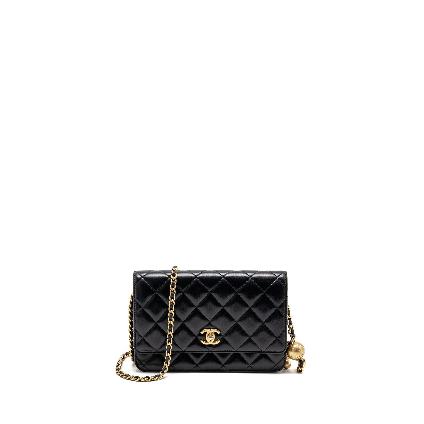 Chanel Pearl Crush on Lambskin GHW microchip Black Wallet Case Microchip 2