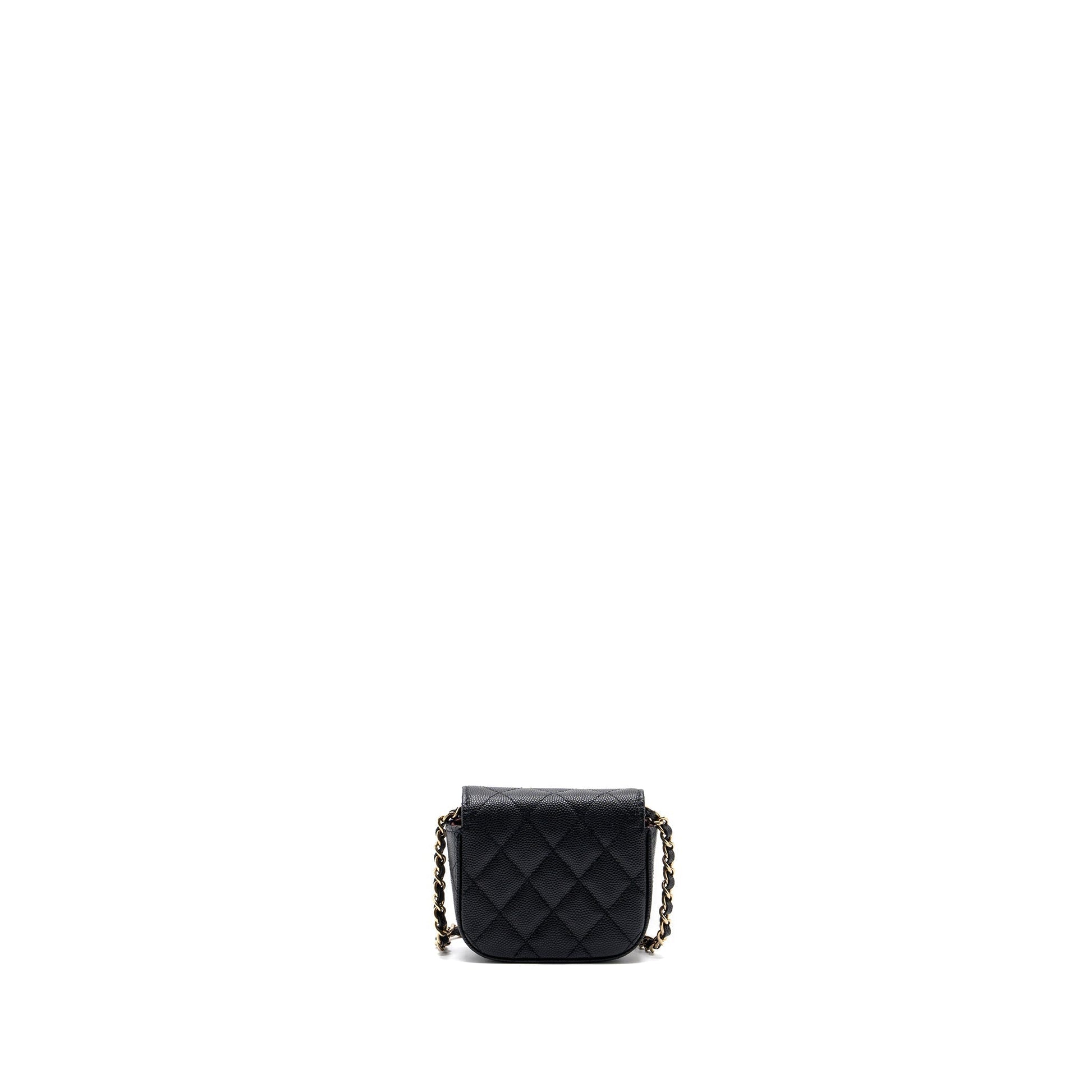 Chanel Caviar LGHW microchip Black Clutch Bag