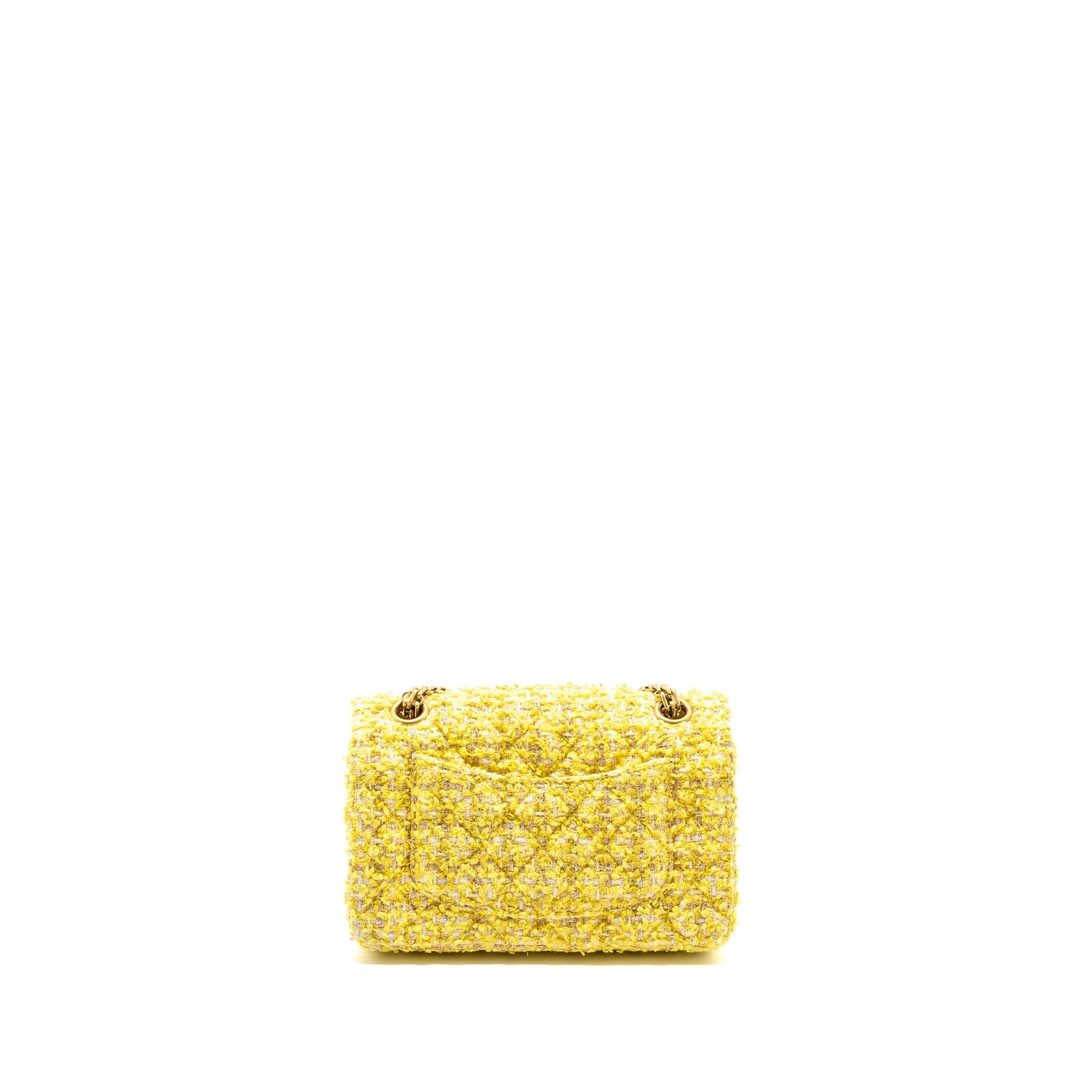 Chanel 2.55 Reissue Flap Tweed Yellow GHW Shoulder Bag
