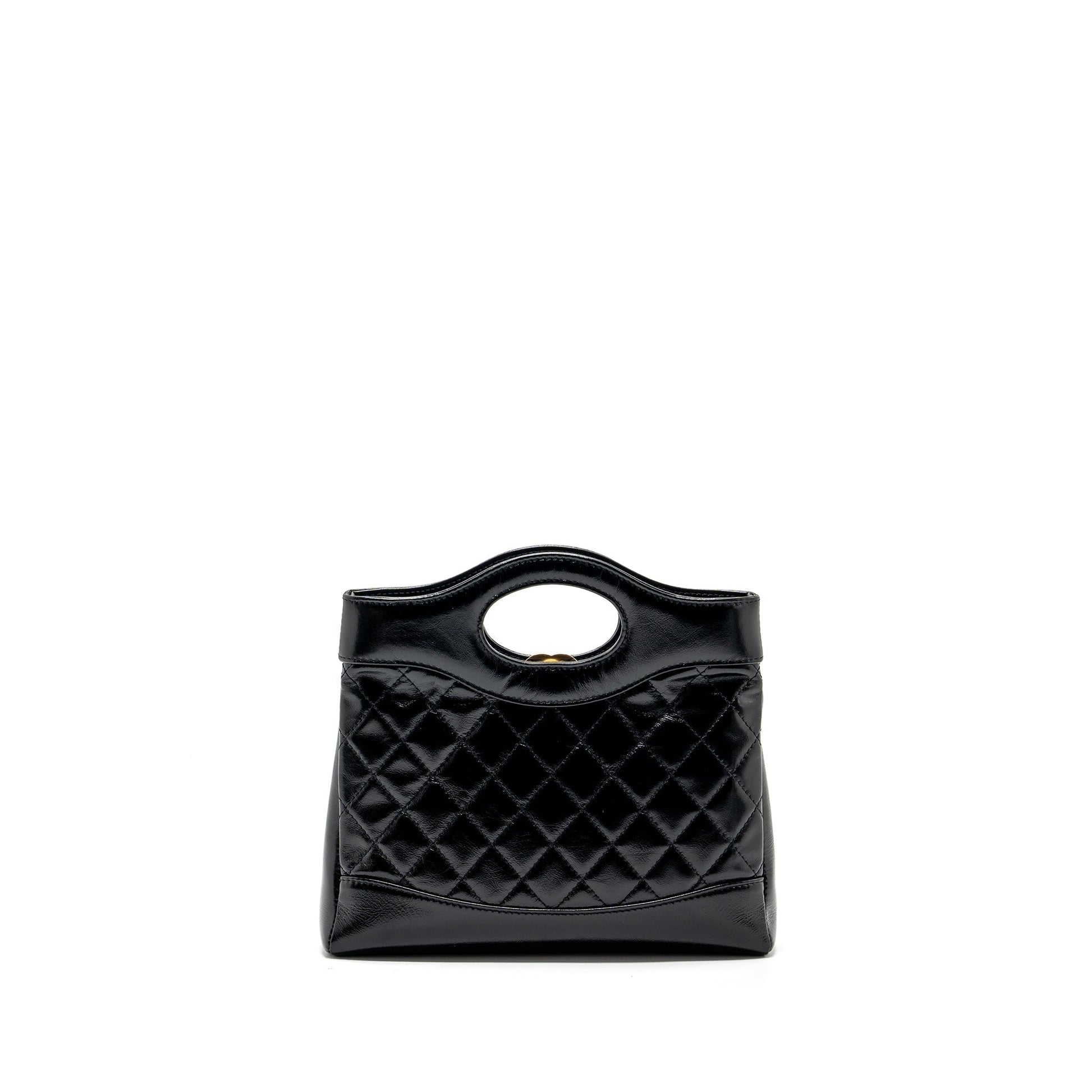 Chanel 23C 31 shiny calfskin LGHW microchip Black Mini Bag