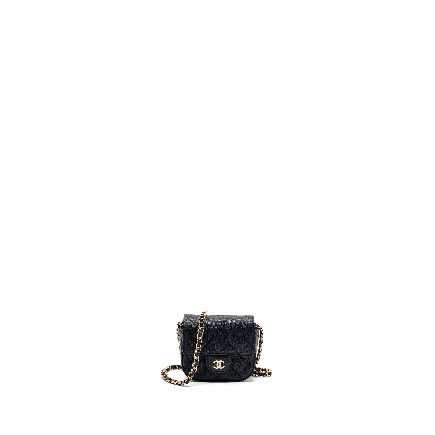 Chanel Caviar LGHW microchip Black Clutch Bag