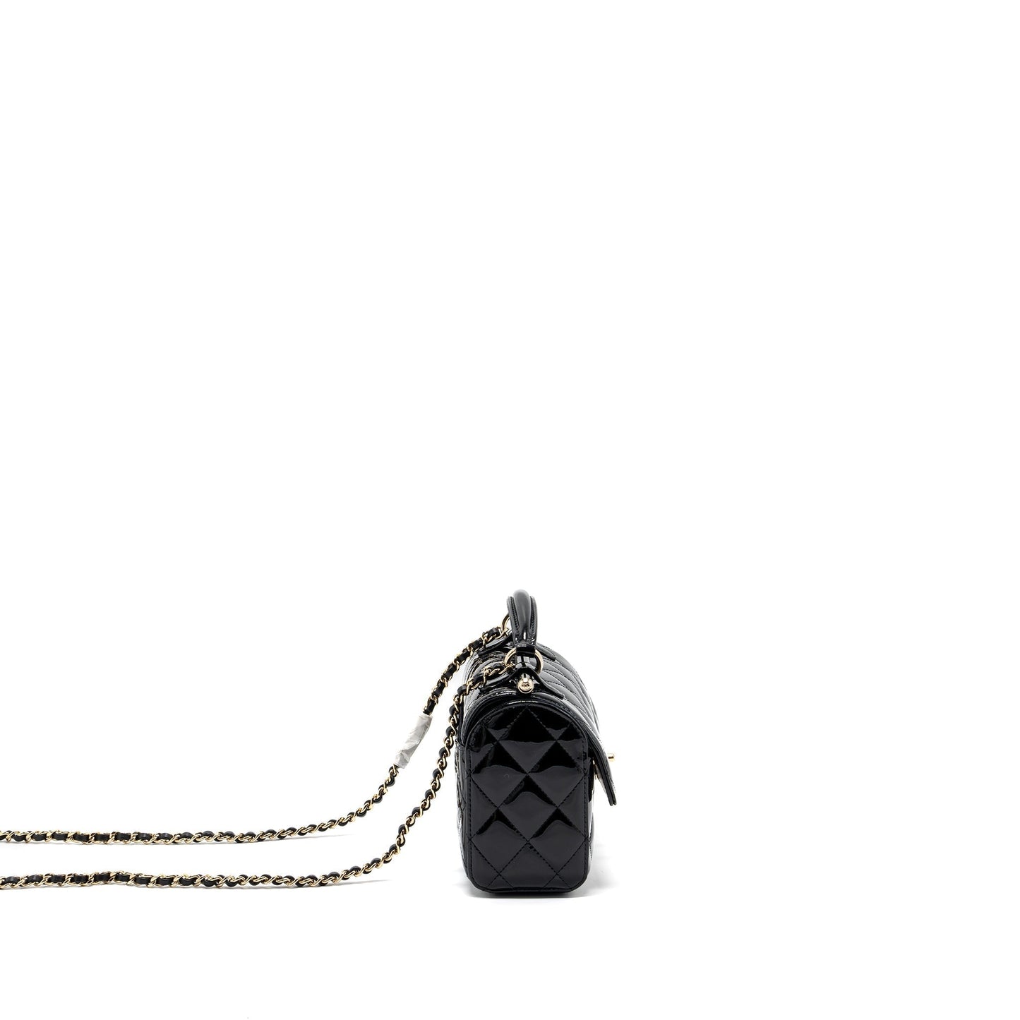 Chanel Trendy CC Dual Flap patent LGHW Black Small Leather Shoulder Bag