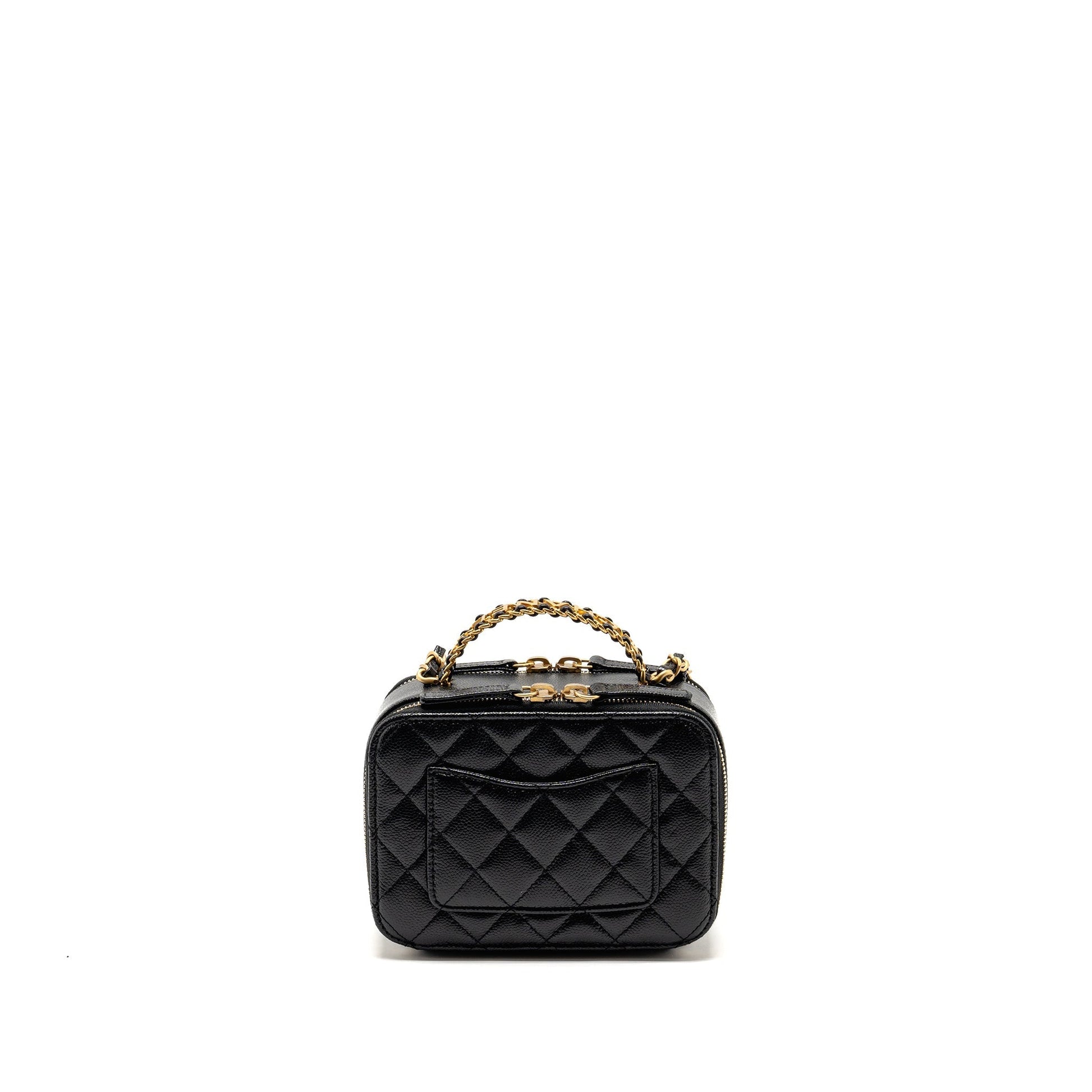 Chanel Logo Detailed Handle Pick Me Up Black Mini Bag