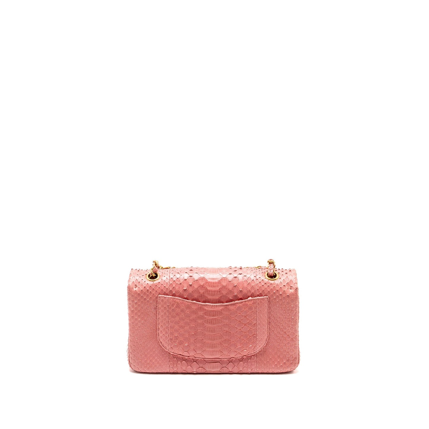 Chanel Flap Detailed Charms Python GHW Pink Key Chain
