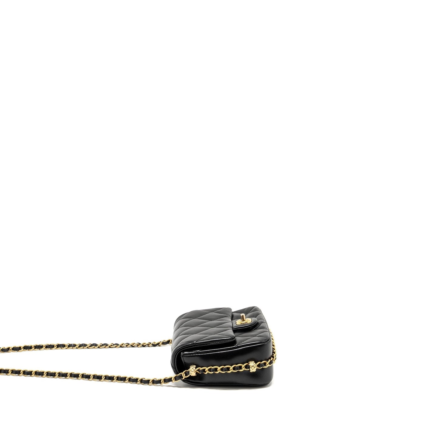 Chanel Coco CC Logo Quilted Flap Lambskin Black Shoulder Bag