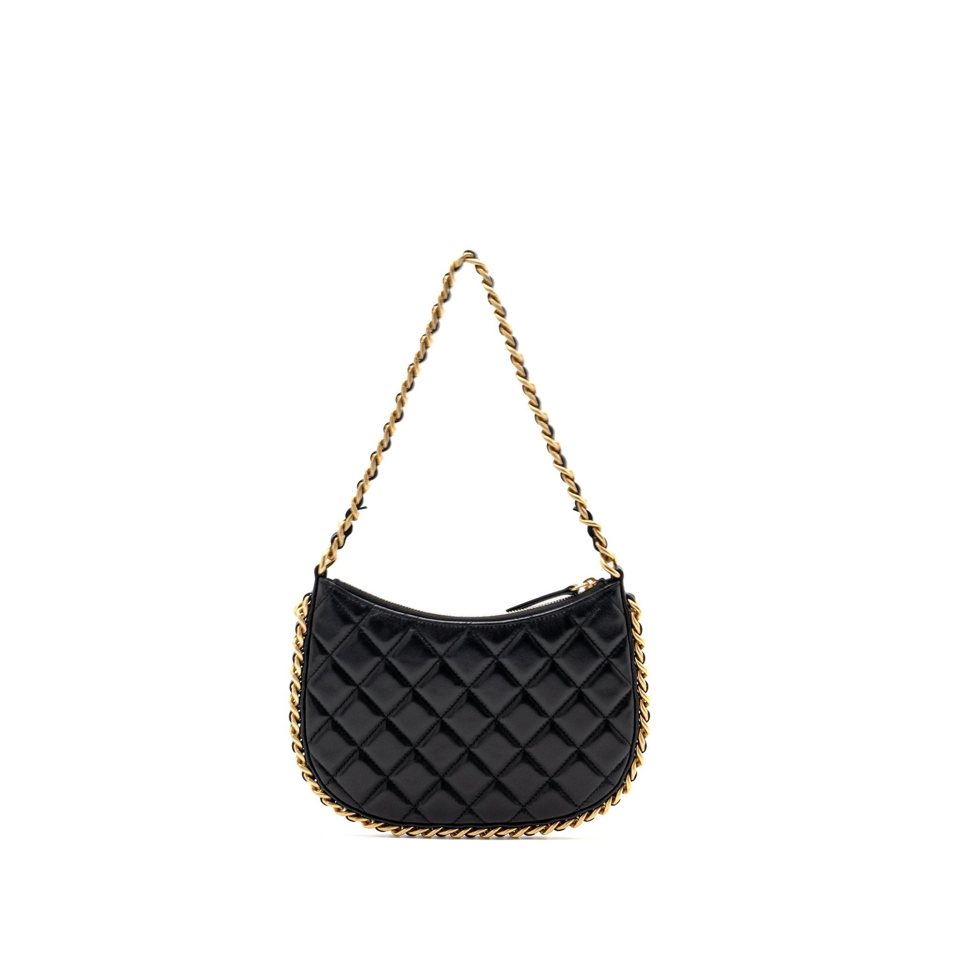 Chanel Hobo Lambskin GHW Microchip Black Shoulder Bag