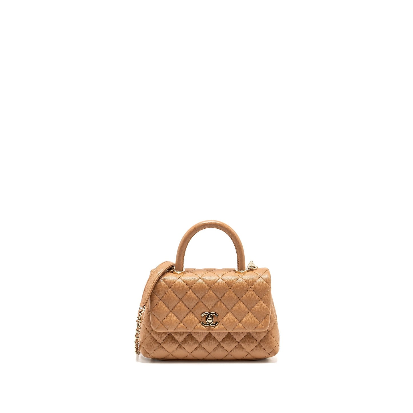 Chanel 21P Coco Handle Caviar caramel LGHW Small Handbag Lghw 1