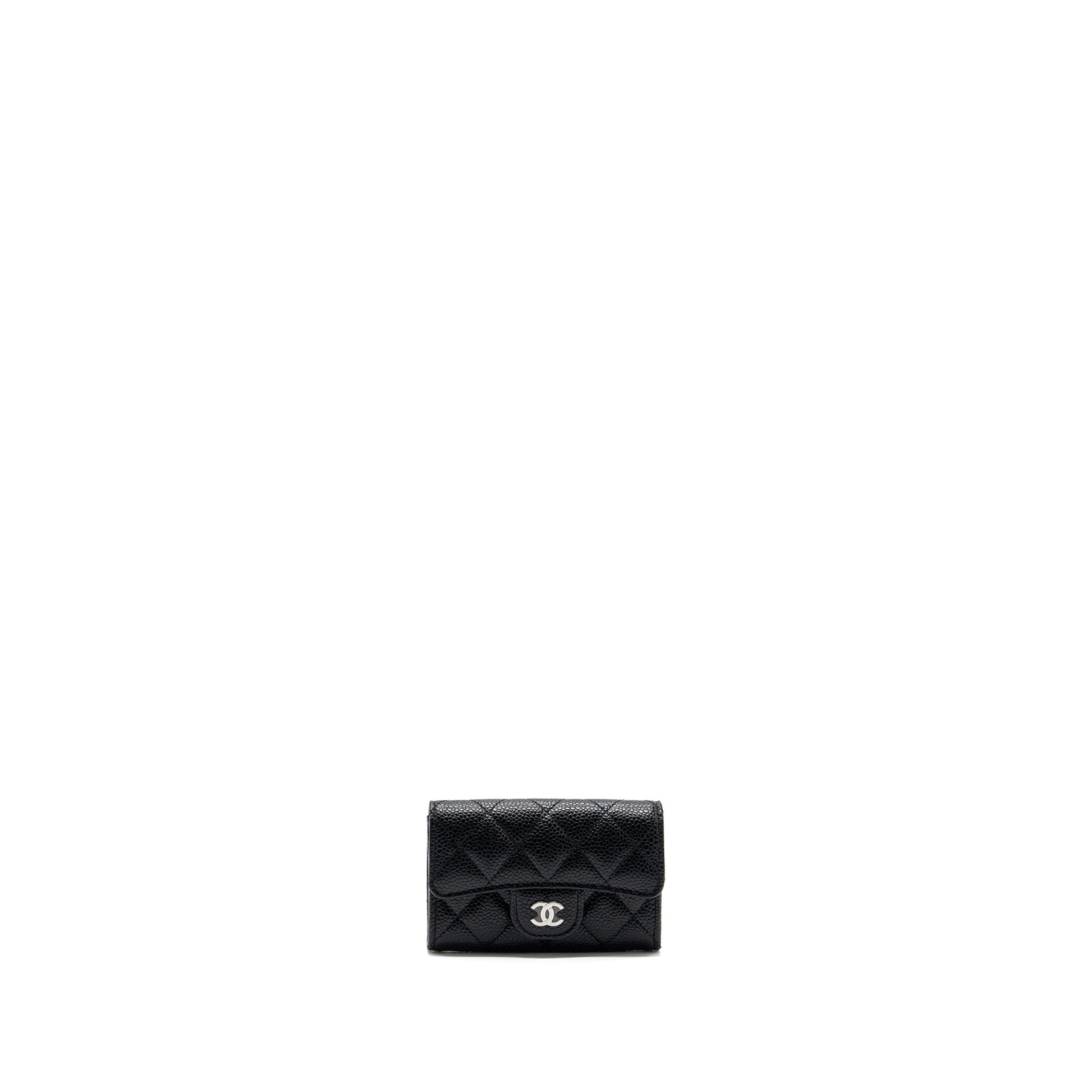Chanel classic flap card holder caviar SHW Black Wallet Case Shw 6