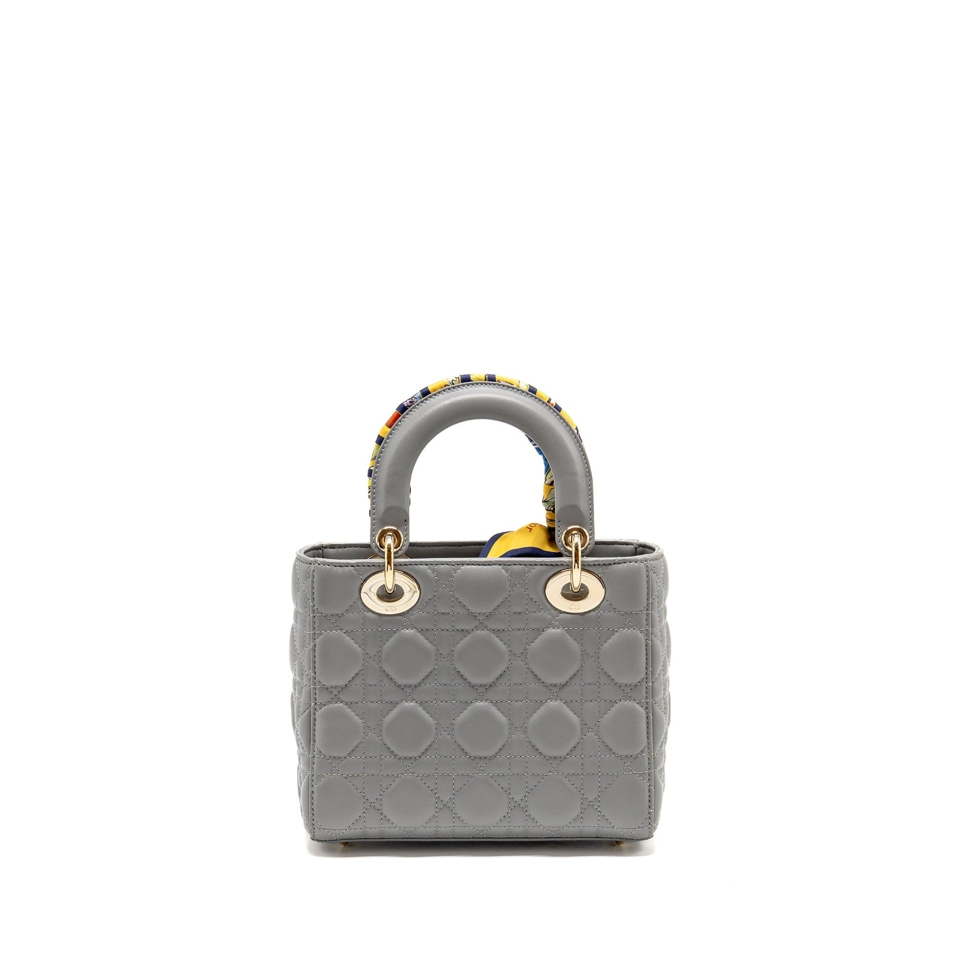 Dior Lady My Abc Purse Cannage Lambskin Grey Small Travel Bag