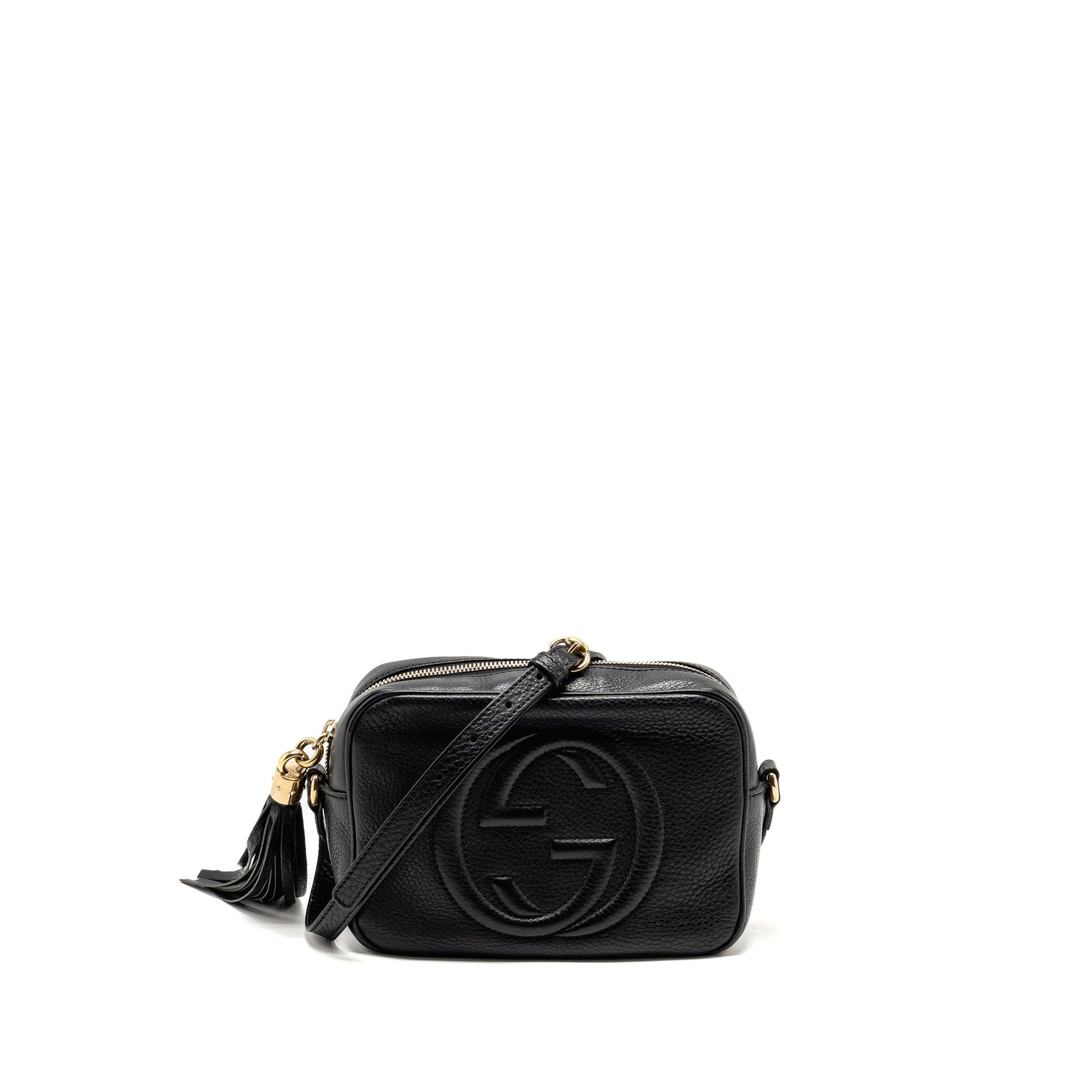Gucci Soho Disco Camera Crossbody Bag Calfskin Black Black Lghw