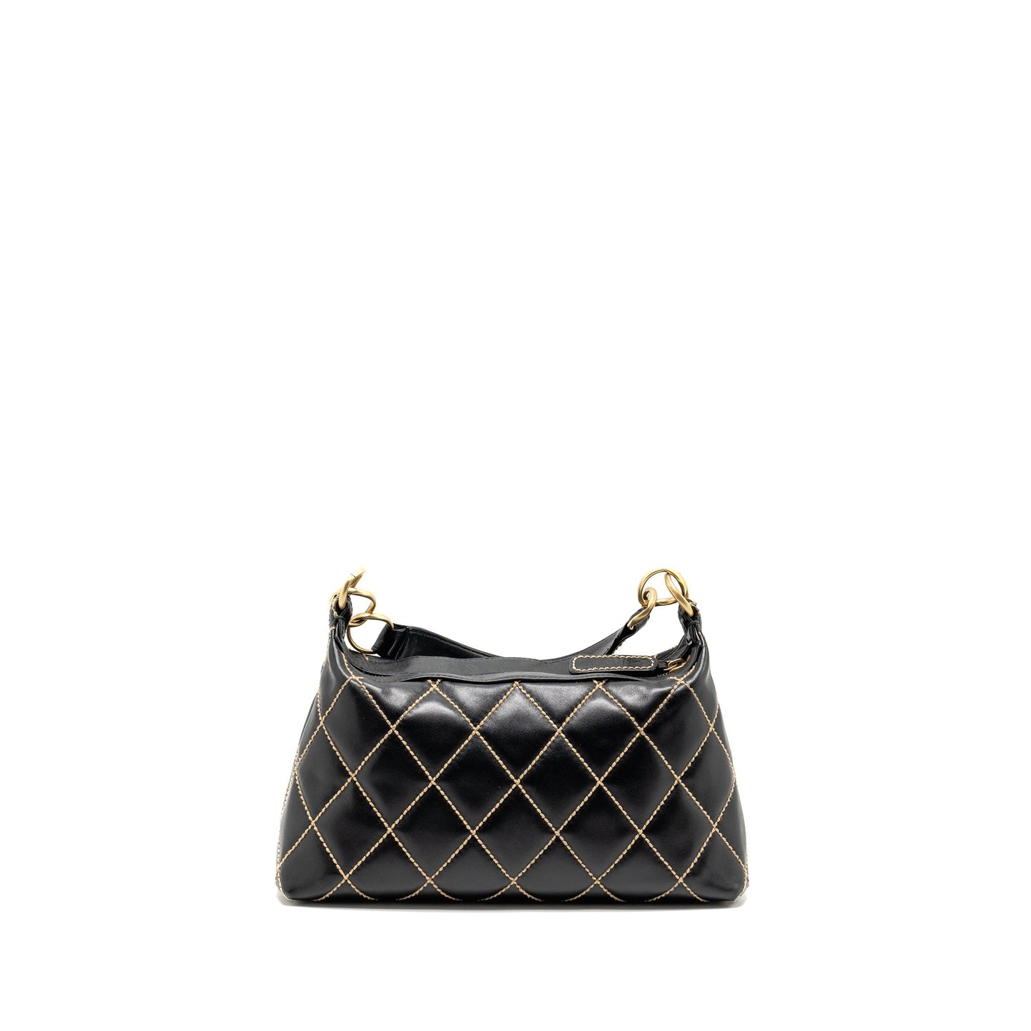 Chanel Wild Stitch Calfskin GHW Black Shoulder Bag Ghw 1