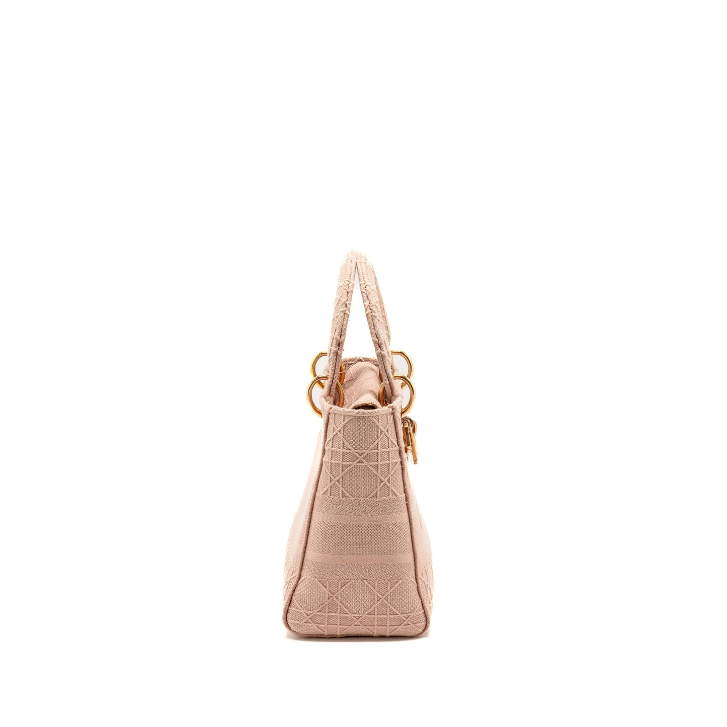 Dior Lady D Lite Purse Cannage Embroidery Rosewood Pink Medium Travel Bag