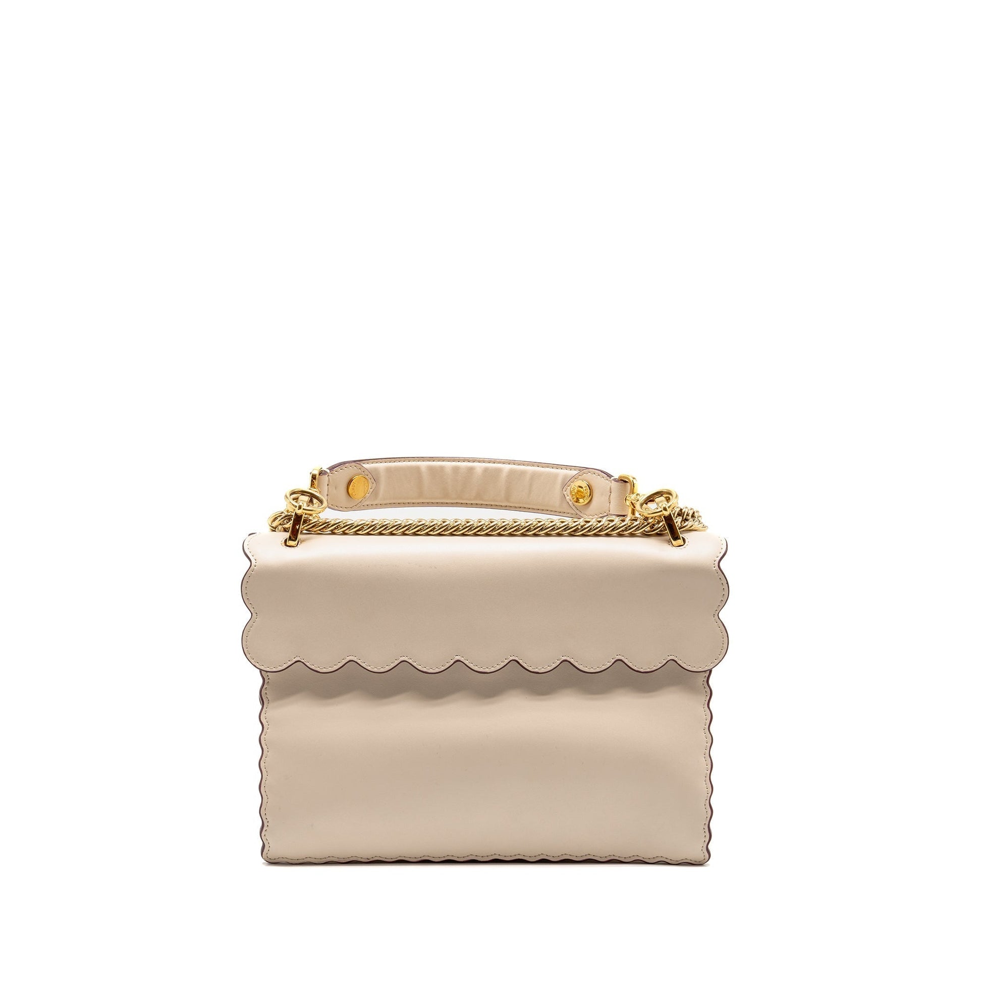Fendi Kan Purse Calfskin Leather White Cream Travel Bag