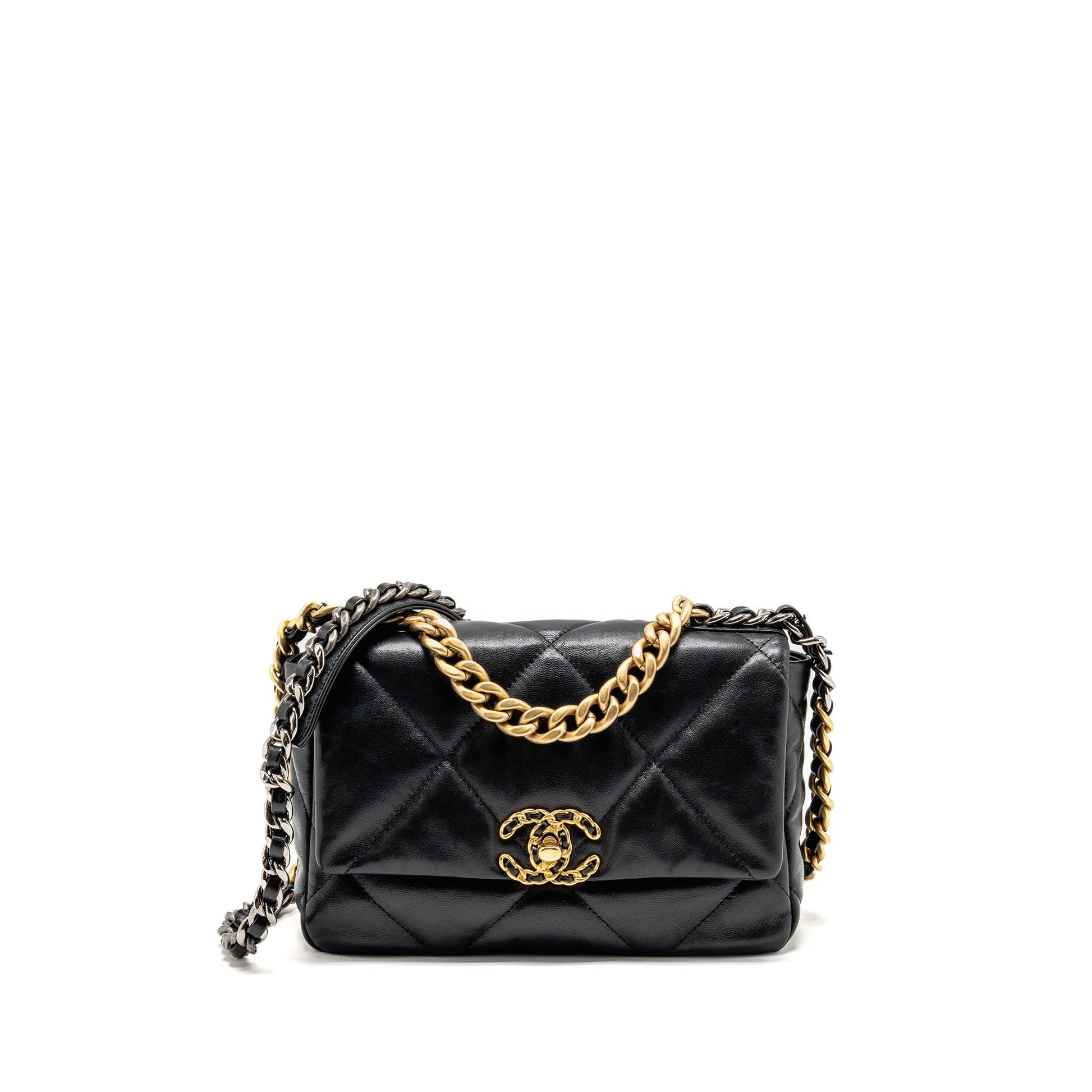 Chanel 19 Goatskin Hardware Multicolour Black Small Handbag Hardware 3