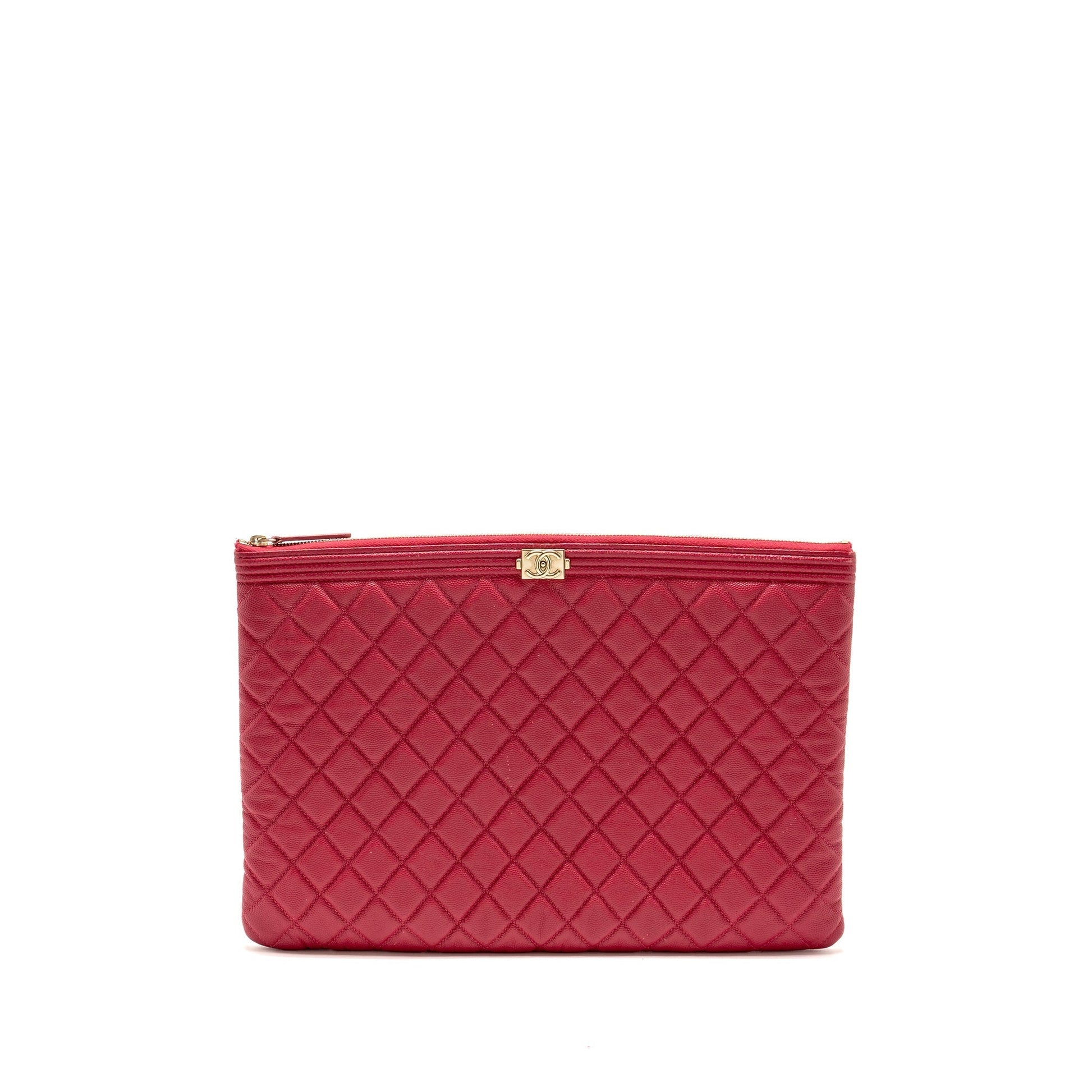Chanel Boy O Zip Caviar LGHW Pink Handbag
