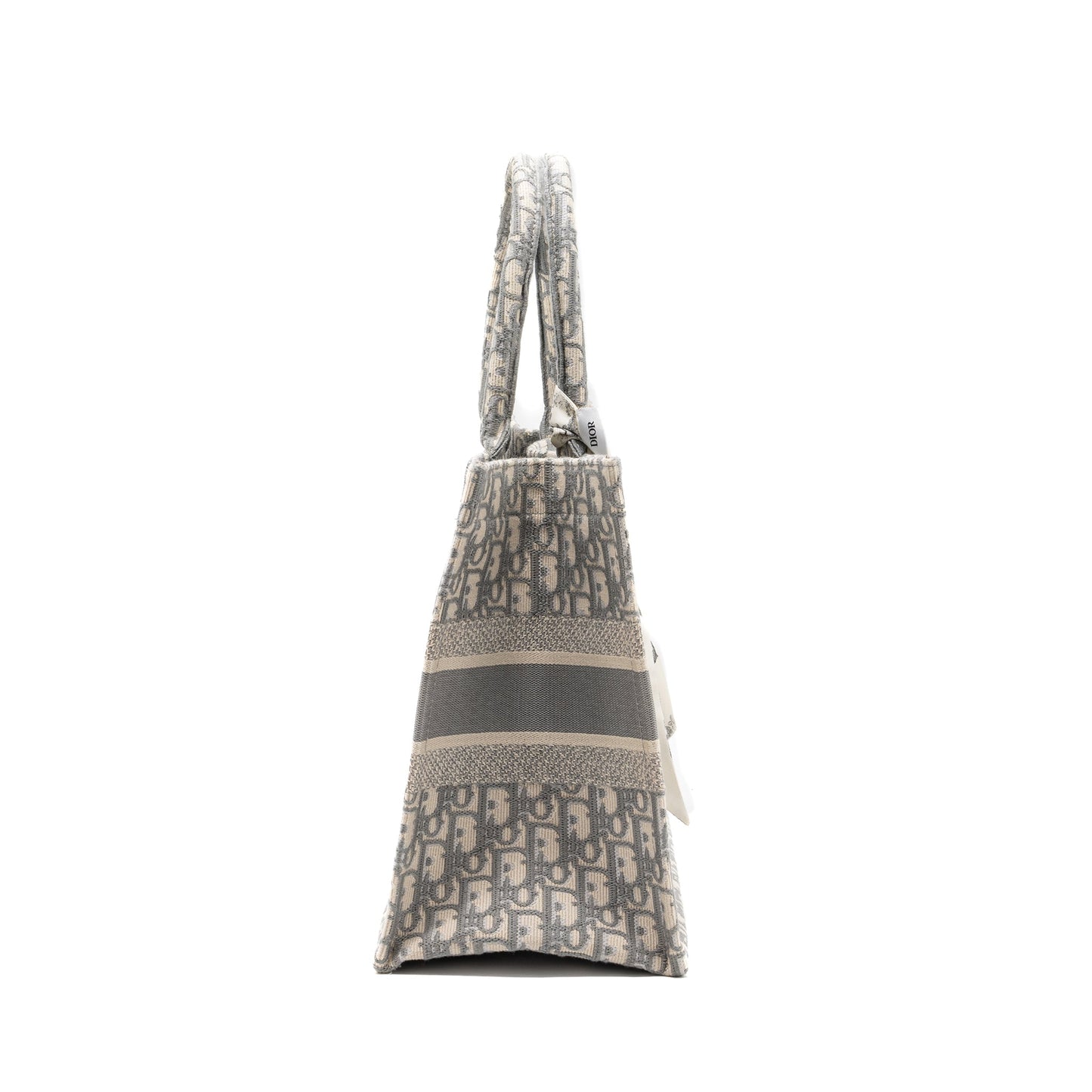 Dior Meidum Book Tote Oblique Embroidery Ecru Grey Canvas Tote Bag