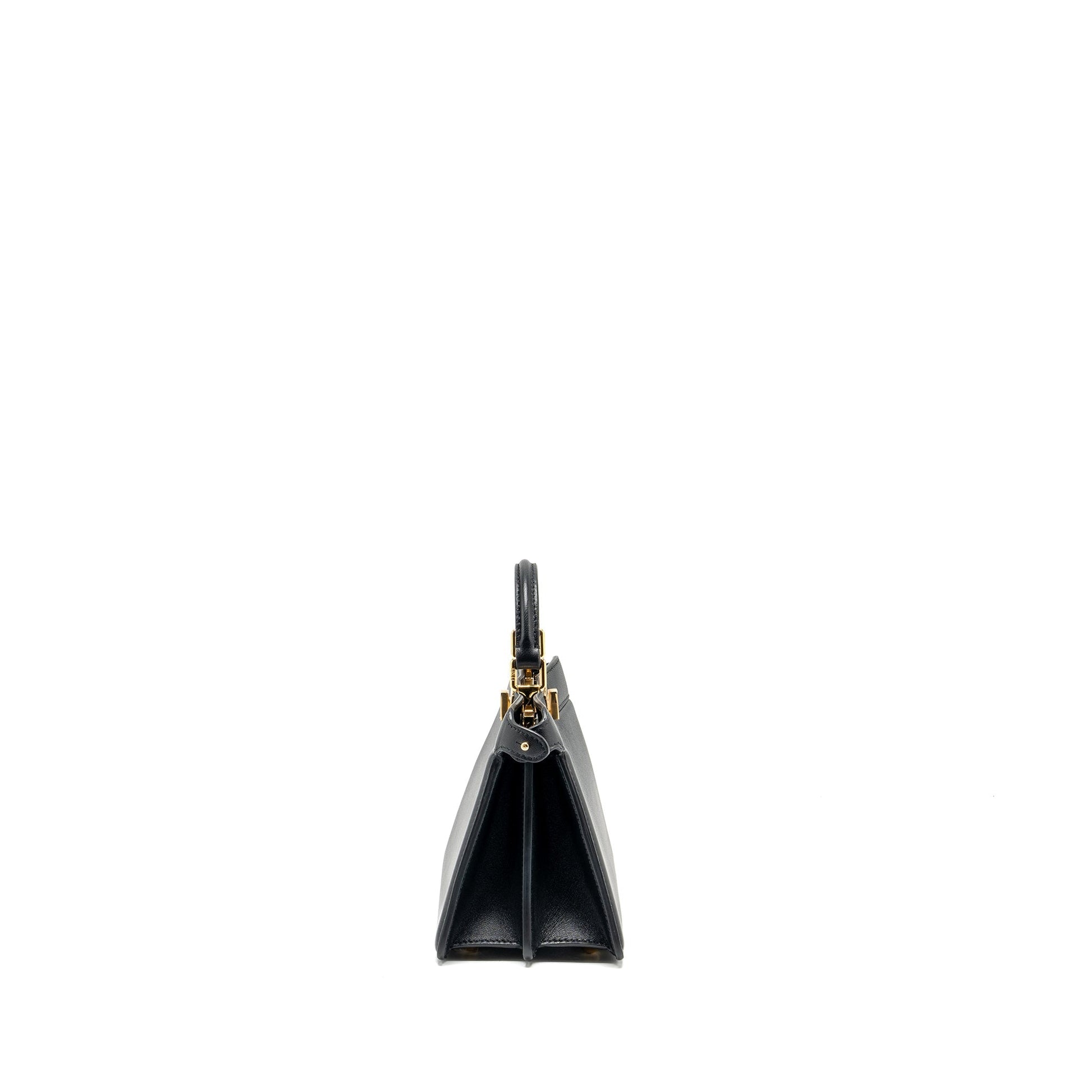 Fendi Peekaboo Iseeu Petit Handbag Lambskin Black Travel Bag